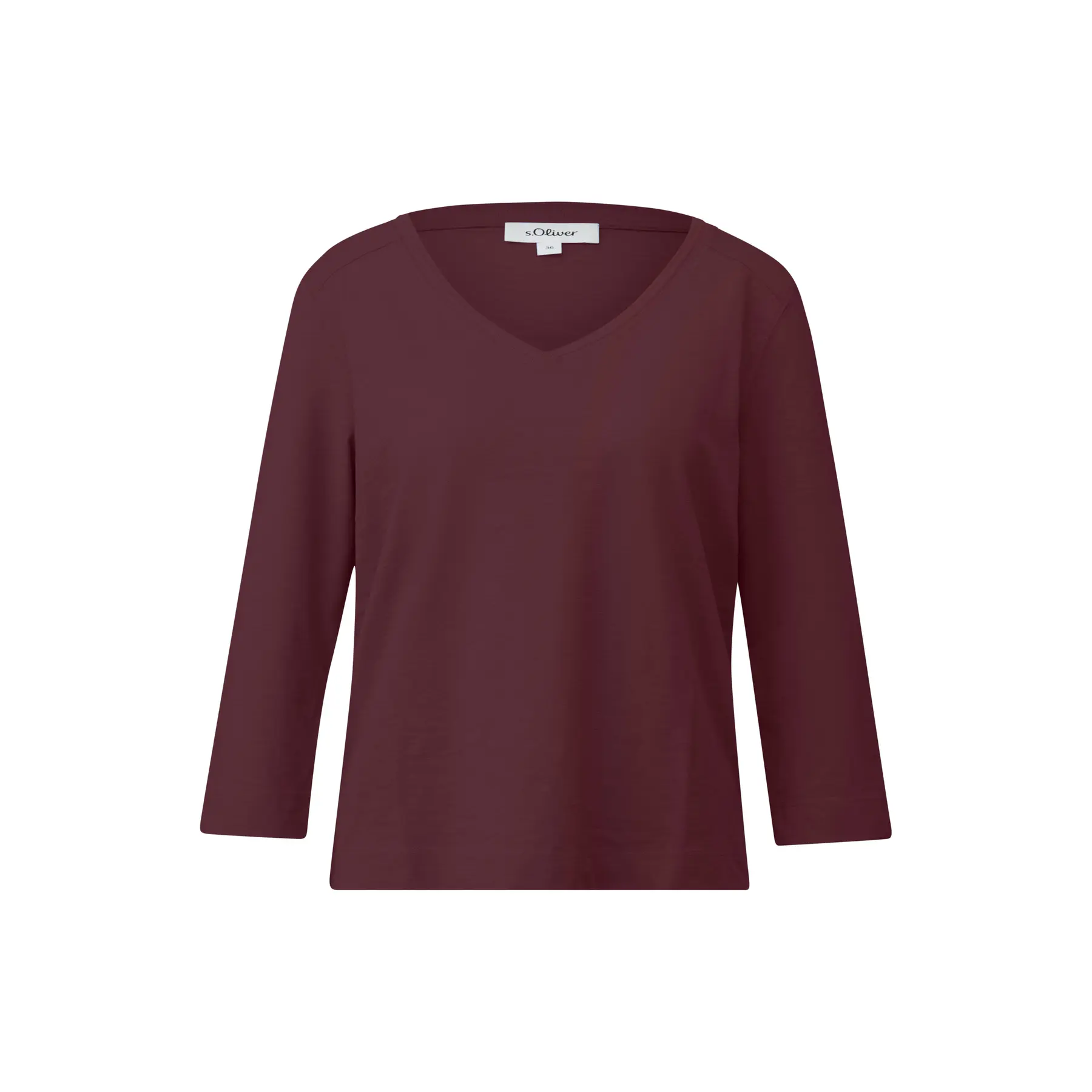 Legere Baumwoll-Jersey-Bluse mit Vorderpasse und 3/4-Ärmeln für Frauen s.Oliver