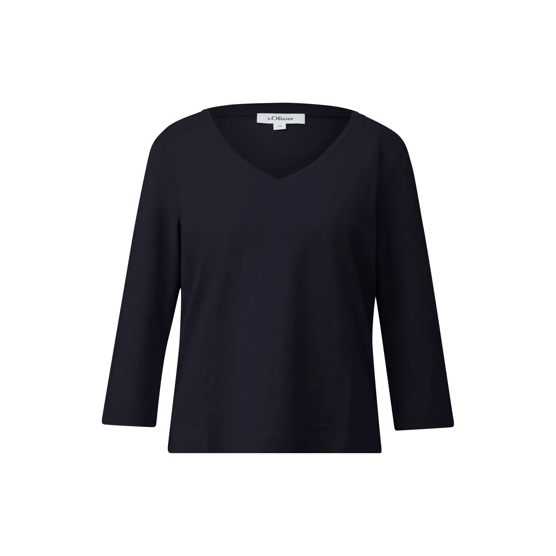 Legere Baumwoll-Jersey-Bluse mit Vorderpasse und 3/4-Ärmeln für Frauen s.Oliver
