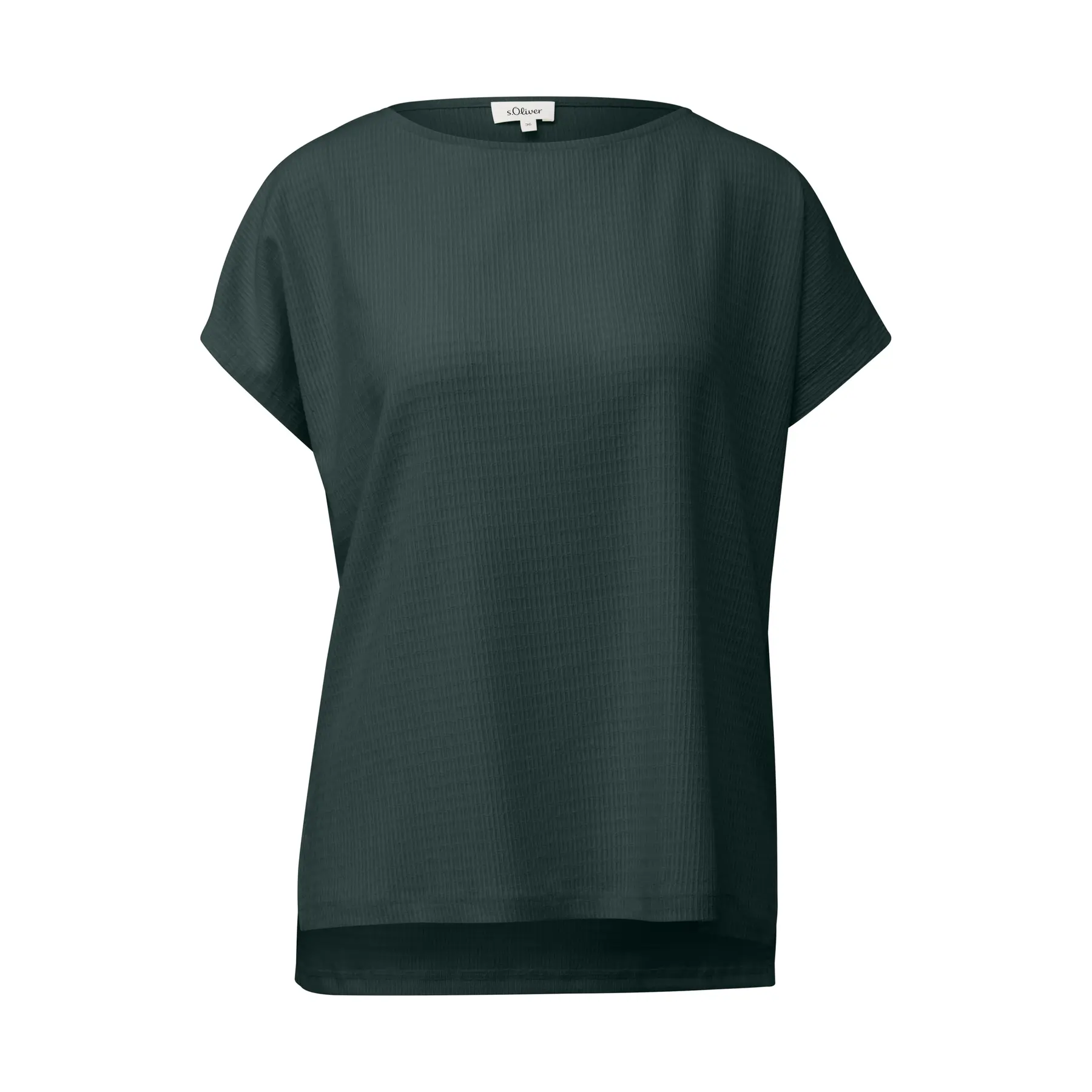 Texturiertes T-Shirt Relaxed Fit mit Bootsausschnitt für Damen s.Oliver