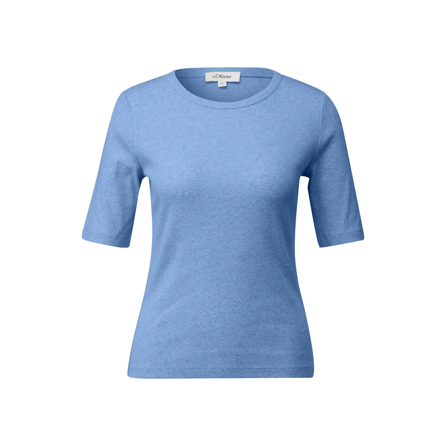 Damen Jersey T-Shirt mit Rippbündchen bequem s.Oliver
