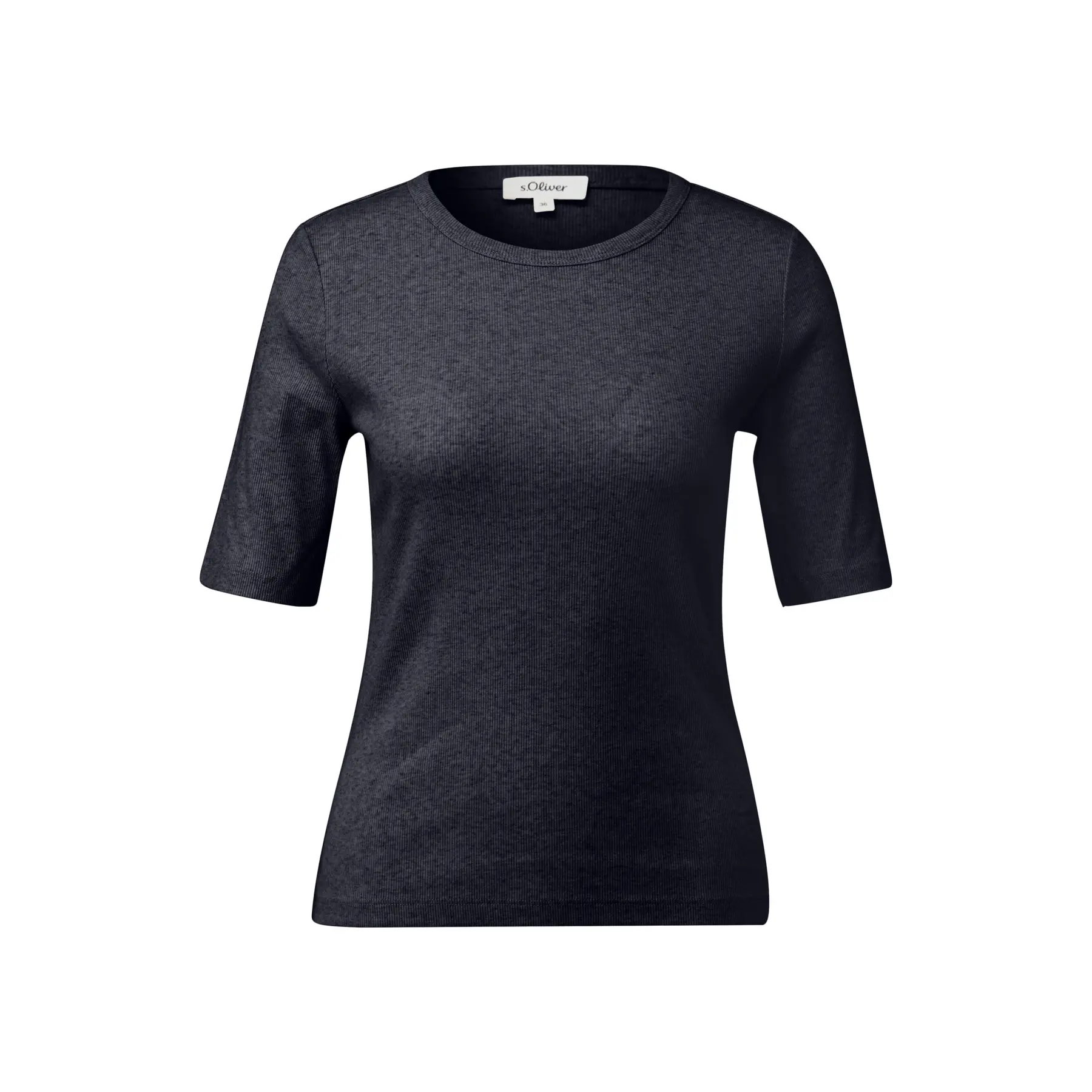 Damen Jersey T-Shirt mit Rippbündchen bequem s.Oliver