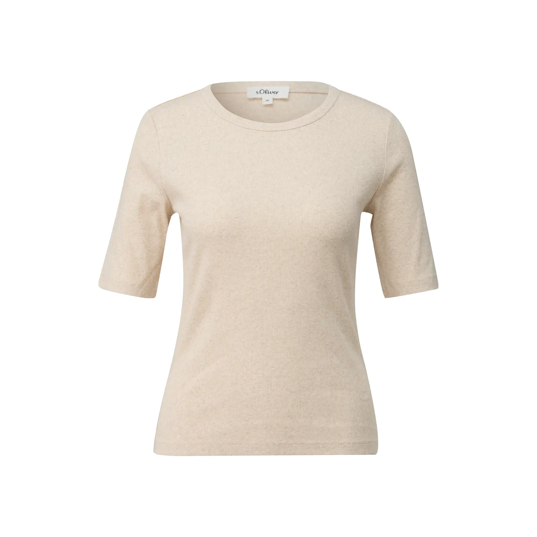 Damen Jersey T-Shirt mit Rippbündchen bequem s.Oliver