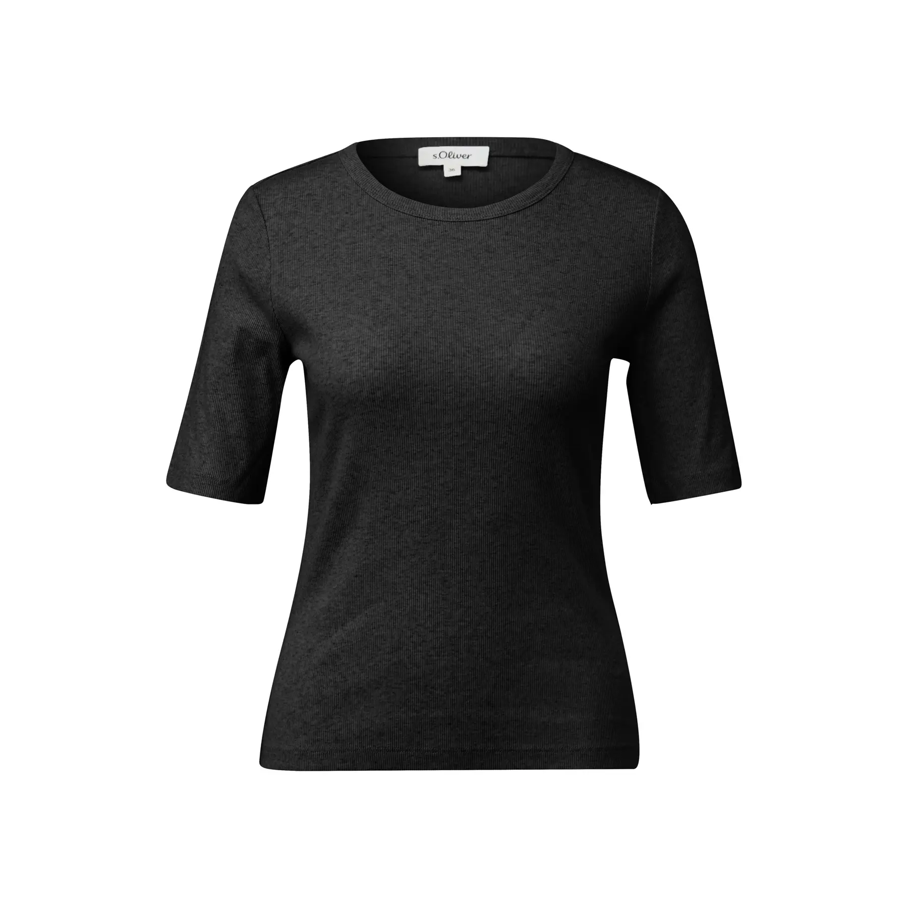 Damen Jersey T-Shirt mit Rippbündchen bequem s.Oliver