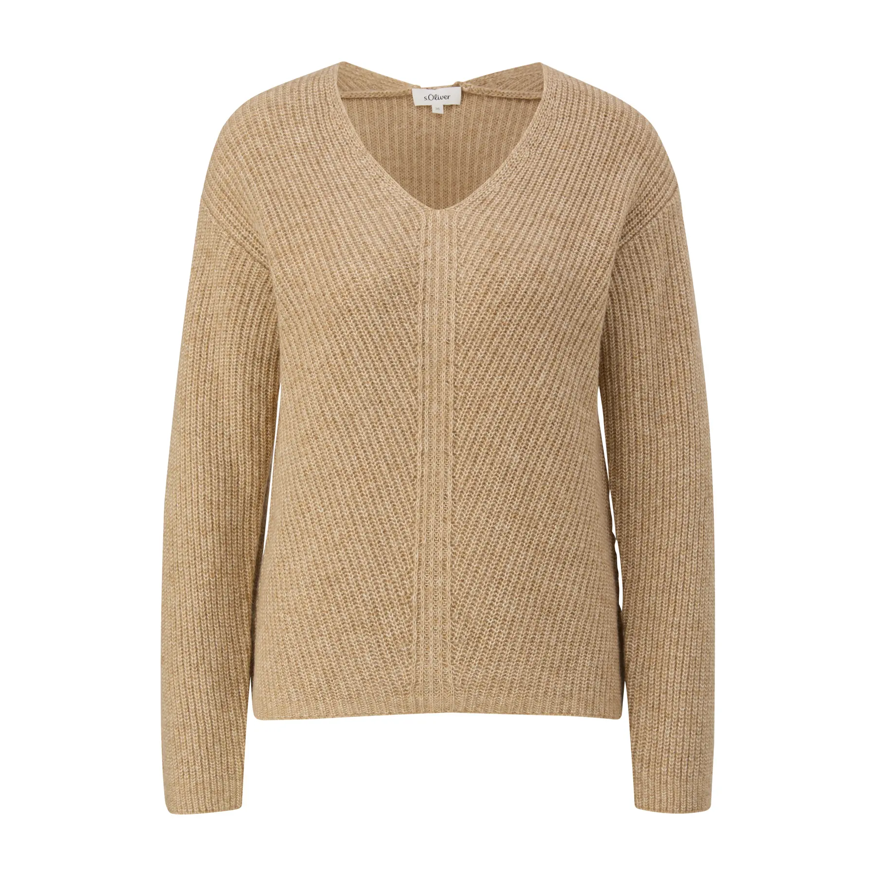 Pull aus weichem Strick im Relaxed Fit mit V-Ausschnitt für Damen s.Oliver
