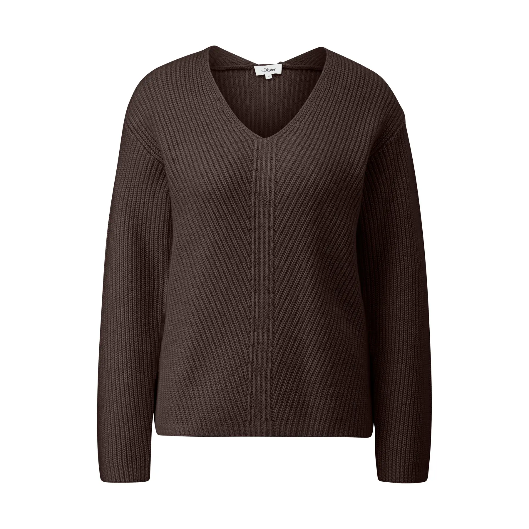 Pull aus weichem Strick im Relaxed Fit mit V-Ausschnitt für Damen s.Oliver