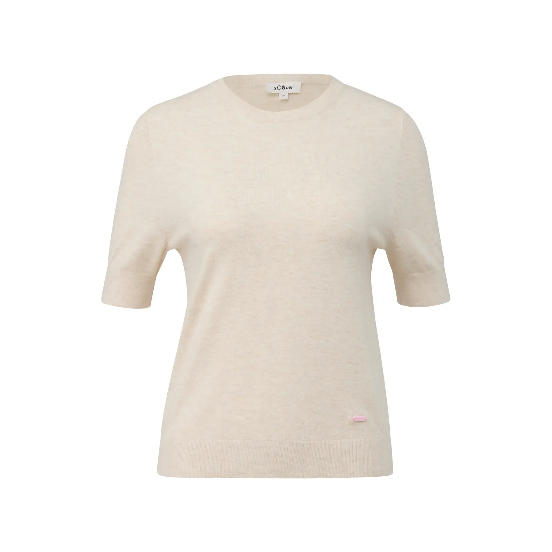 Kurzärmliger Strickpullover mit Rippbündchen für Damen s.Oliver