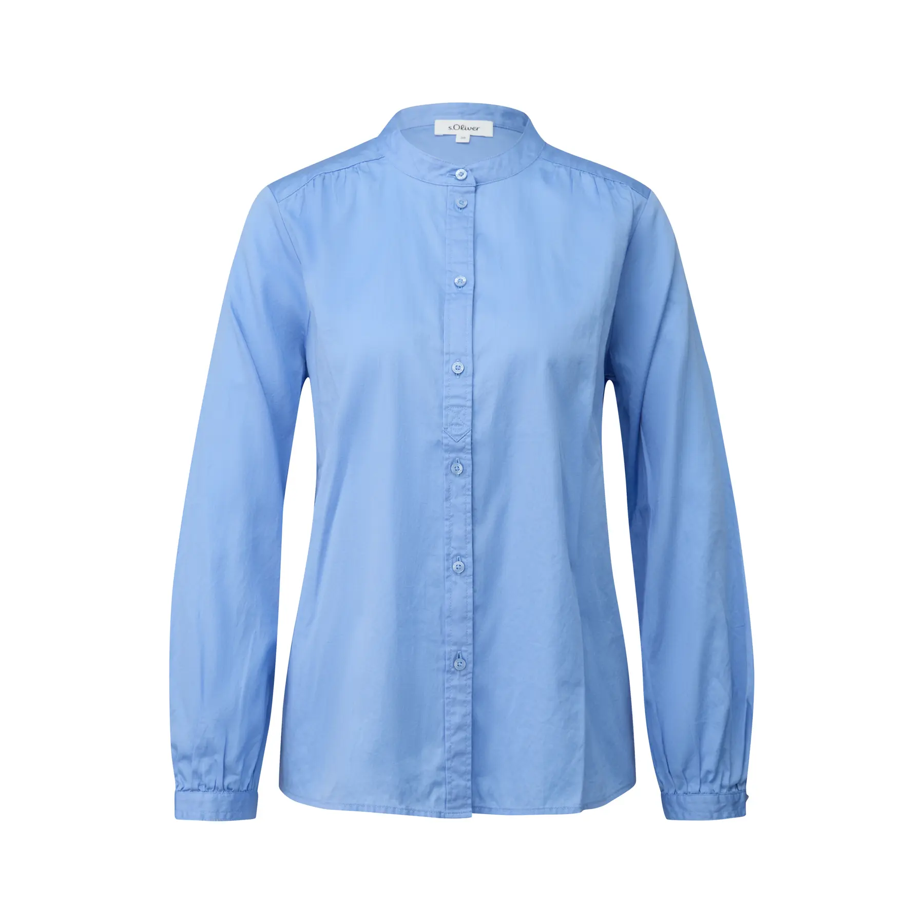 Damen Freizeitbluse aus Baumwolle mit Stehkragen und Rüschen s.Oliver