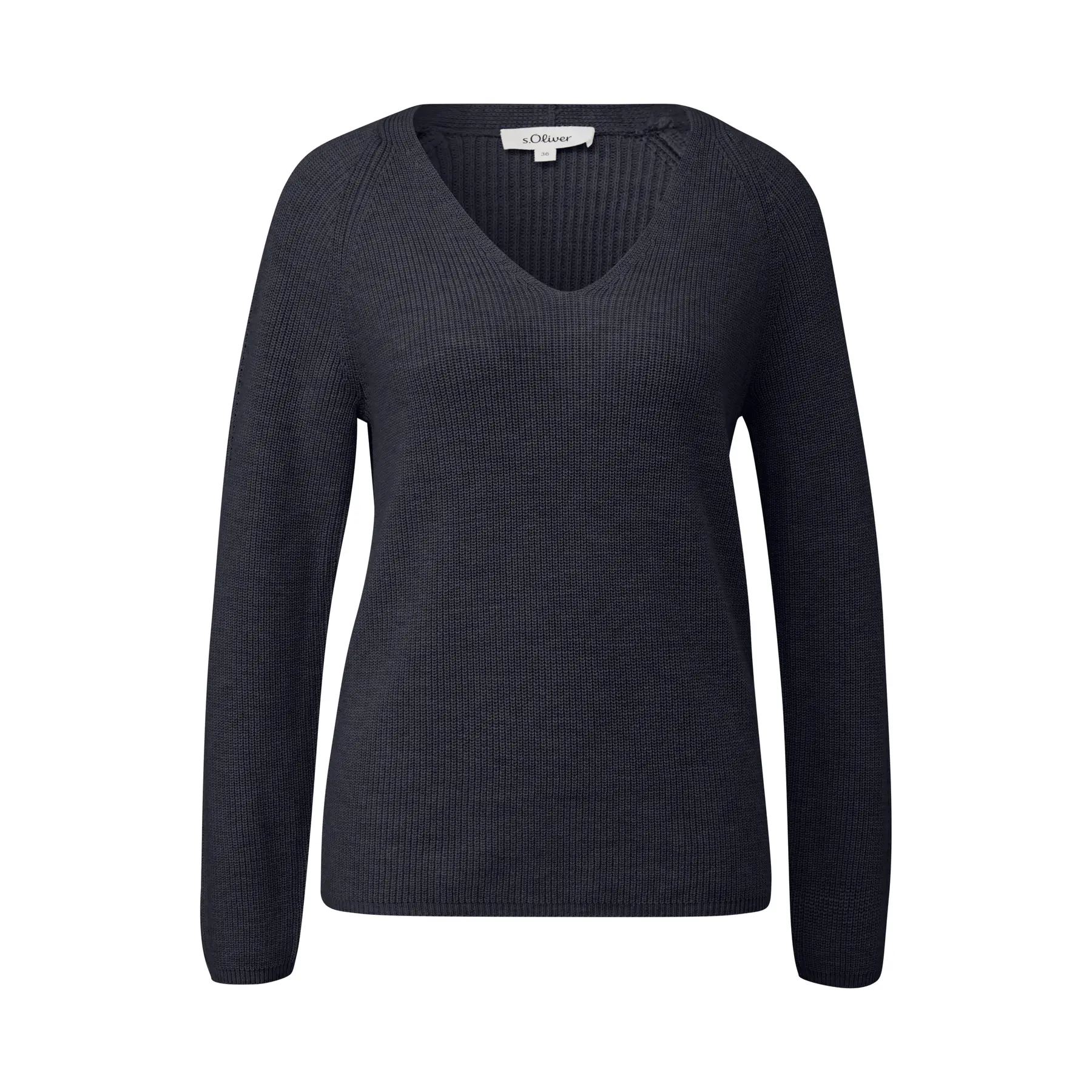 Pullover in misto cotone con scollo a V donna
