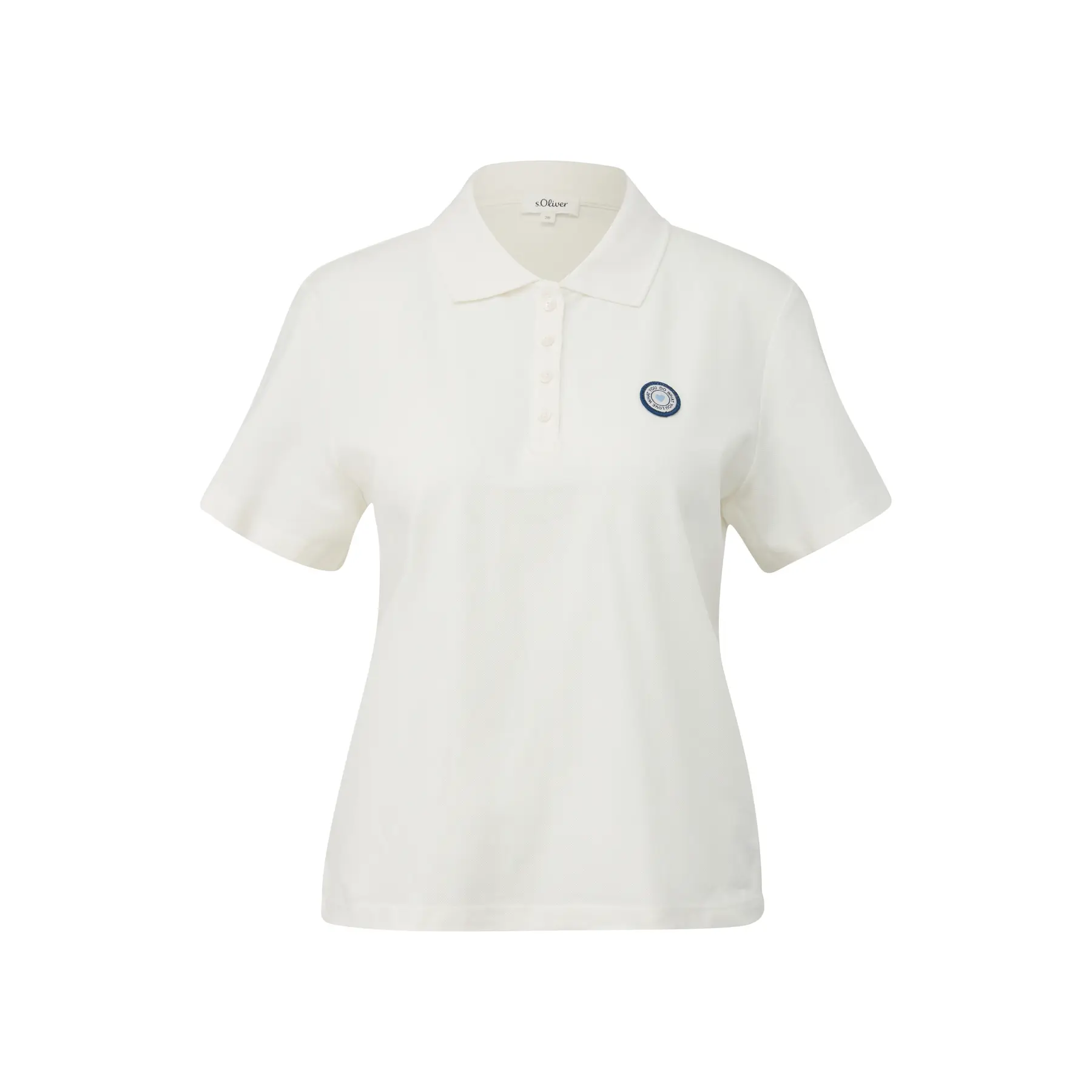Polo aus Baumwollmix mit Logo-Patch für Damen s.Oliver