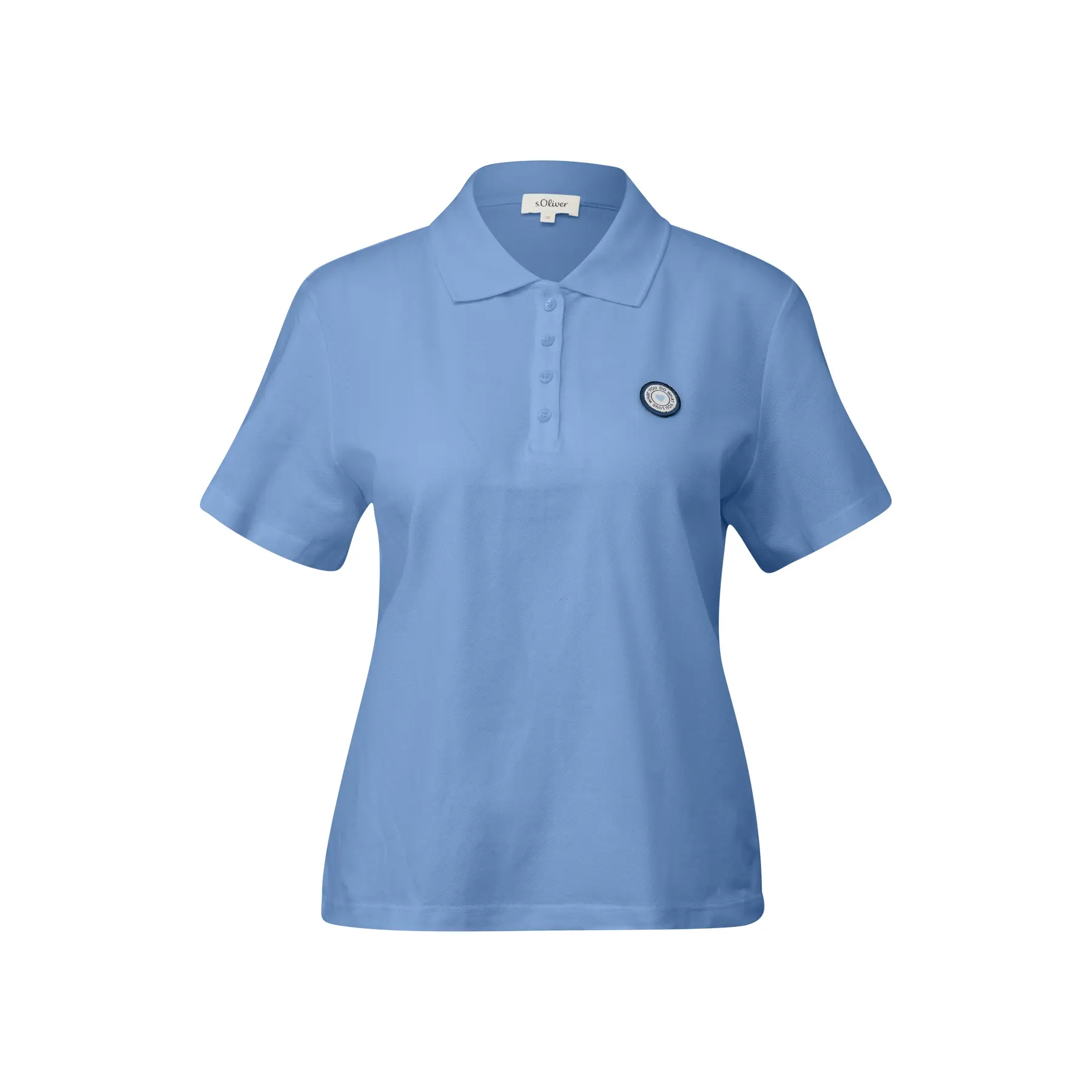 Polo aus Baumwollmix mit Logo-Patch für Damen s.Oliver