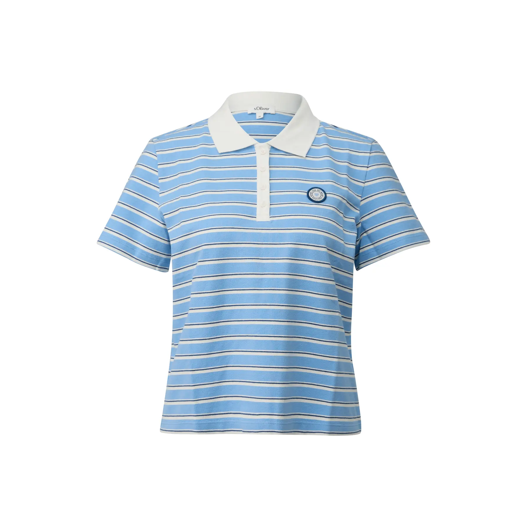 Polo aus Baumwollmix mit Logo-Patch für Damen s.Oliver