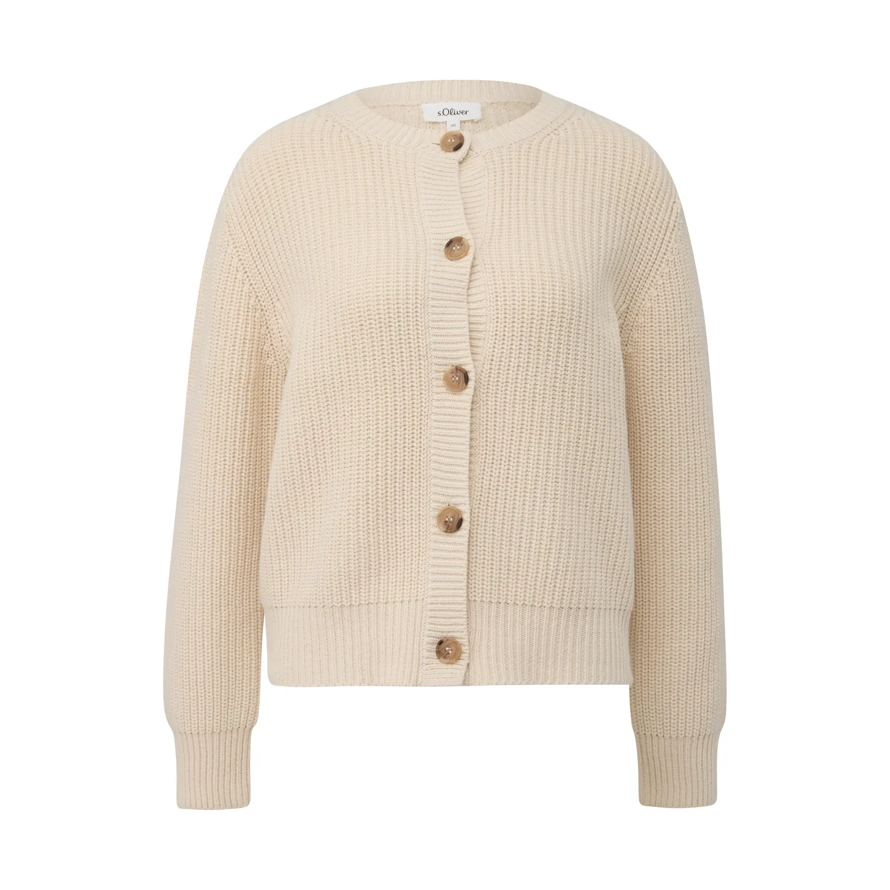 Klassischer Strick-Cardigan mit gerippten Abschlüssen Damen s.Oliver
