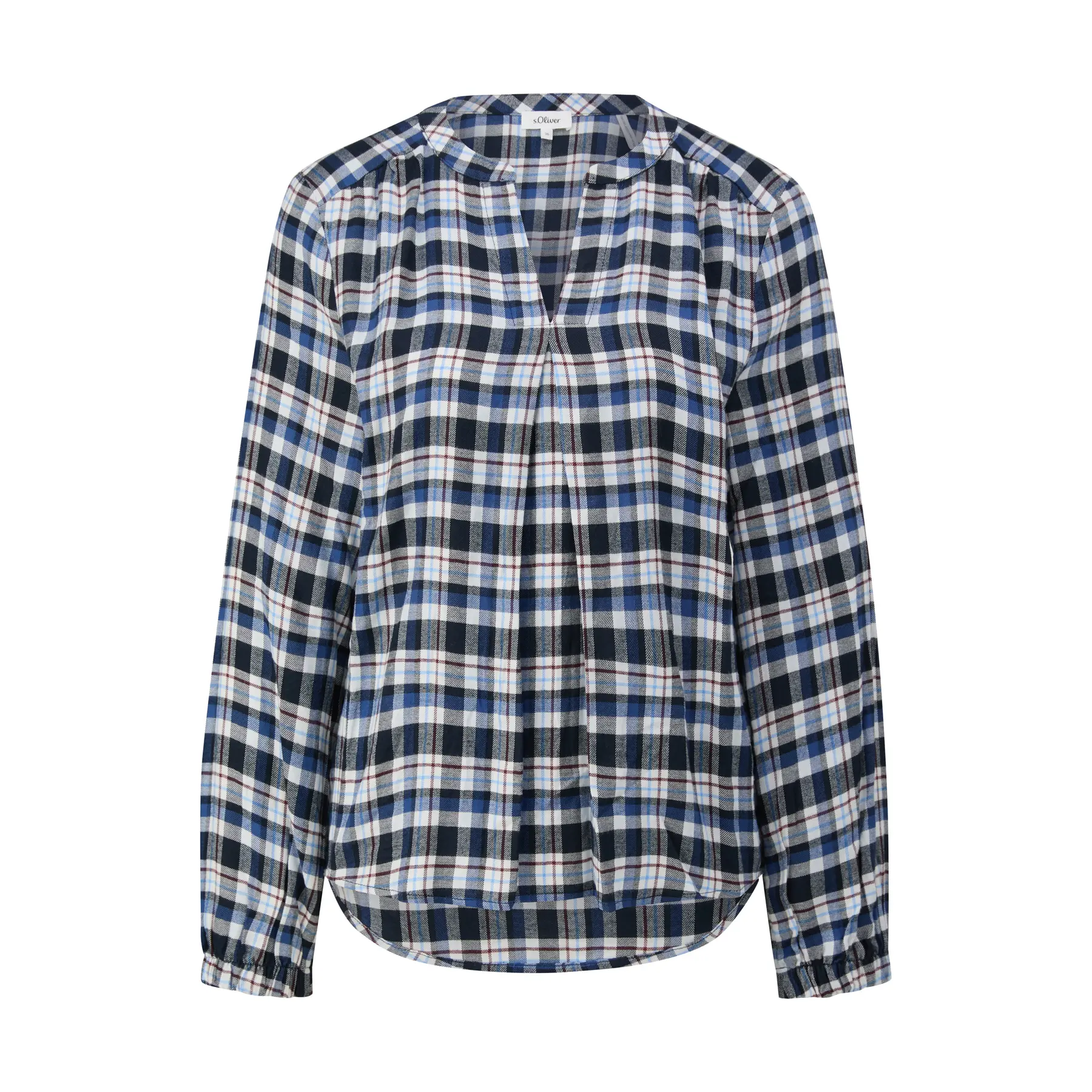 Damen Karo Bluse mit Rüschen s.Oliver