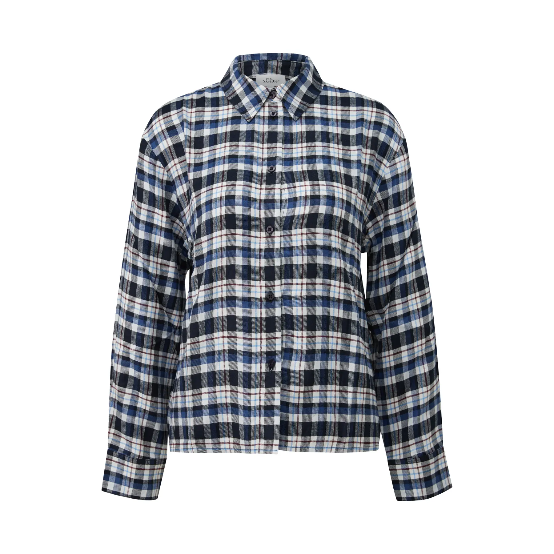 Kariertes Blusenshirt mit Rückenfalten Damen s.Oliver