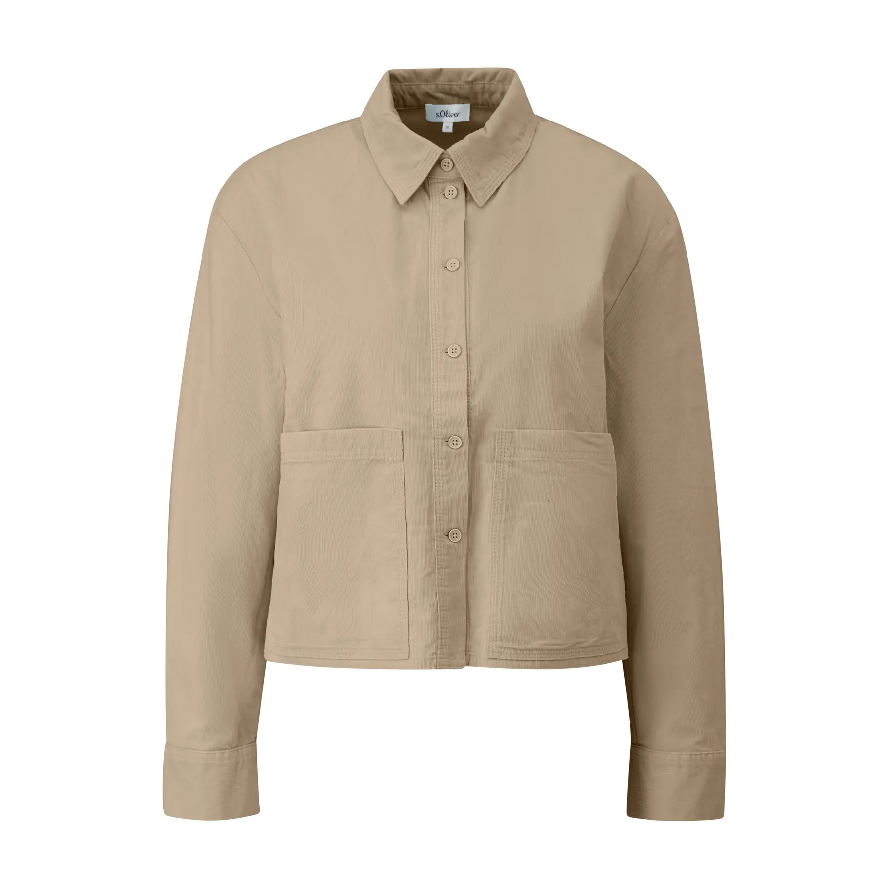 Dünne Cordbluse mit aufgesetzten Taschen für Damen s.Oliver