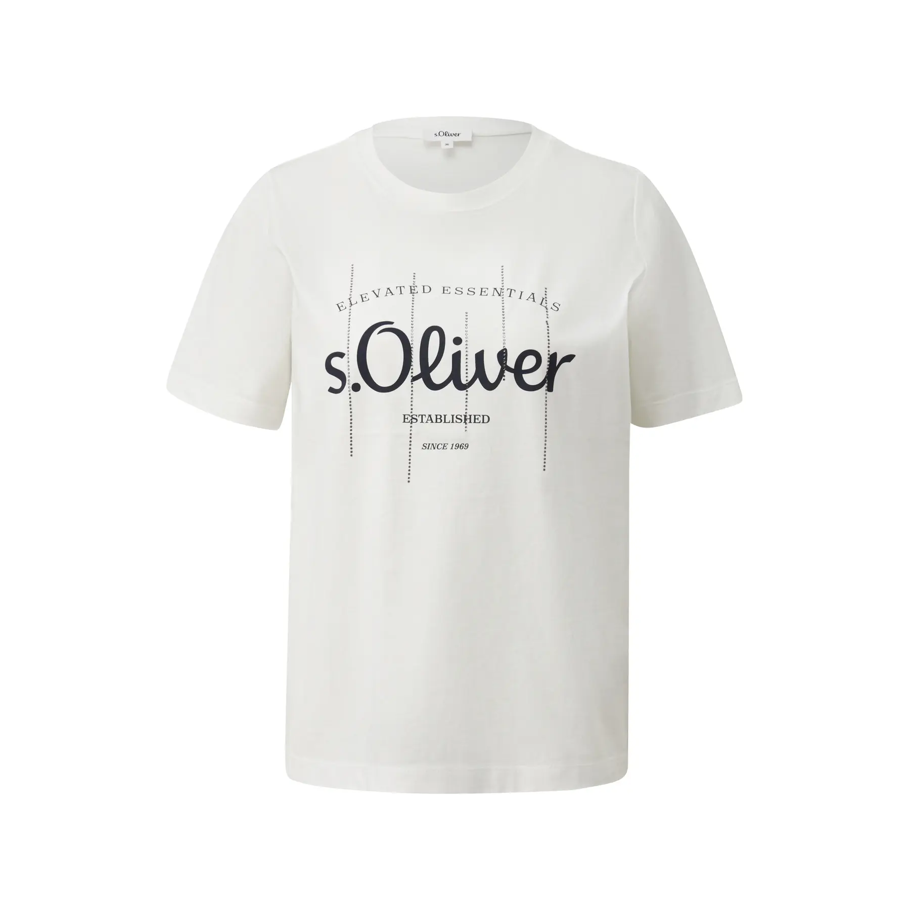 T-Shirt mit Aufdruck und dekorativen Steindetails Damen s.Oliver