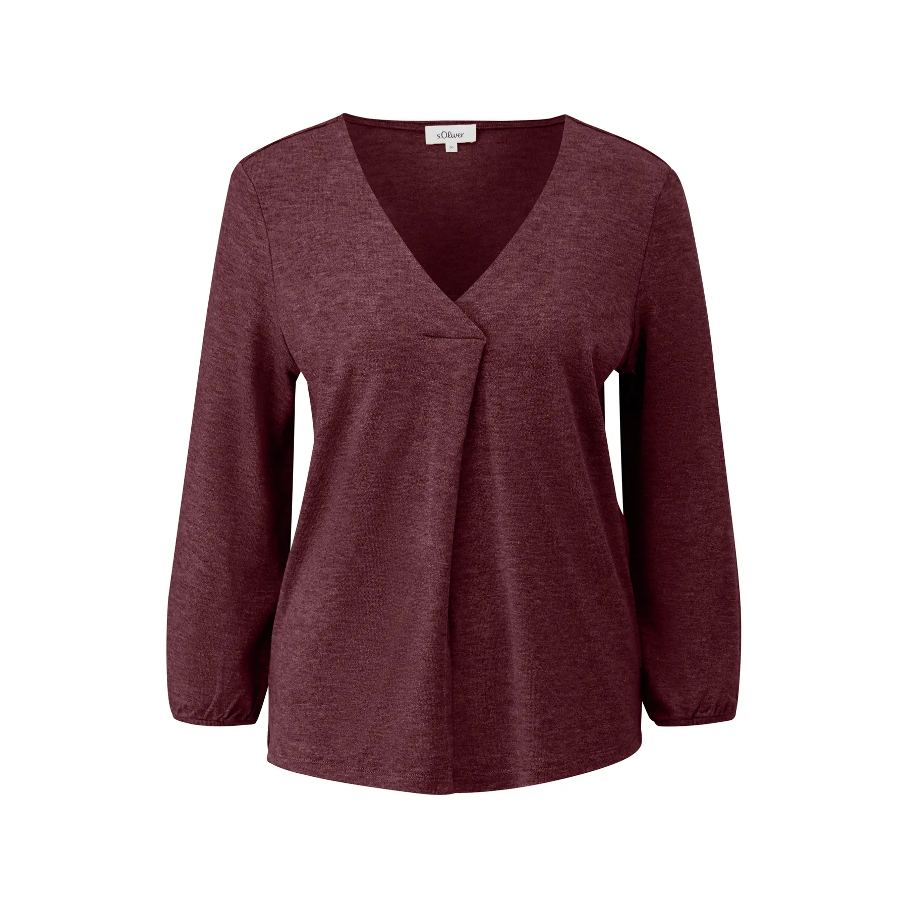 T-Shirt Relaxed Fit mit V-Ausschnitt und elastischen Bündchen für Damen s.Oliver