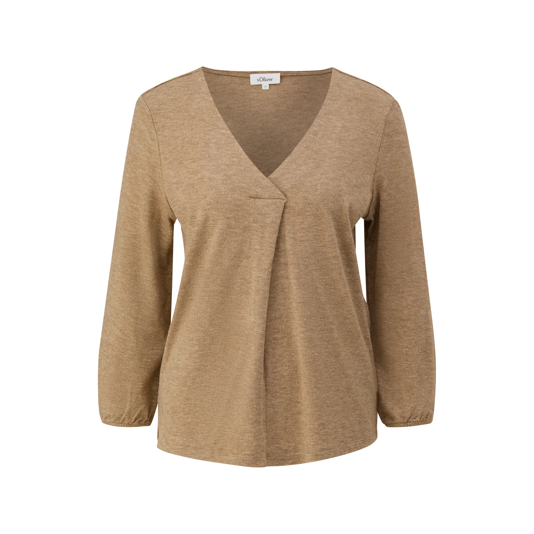 T-Shirt Relaxed Fit mit V-Ausschnitt und elastischen Bündchen für Damen s.Oliver