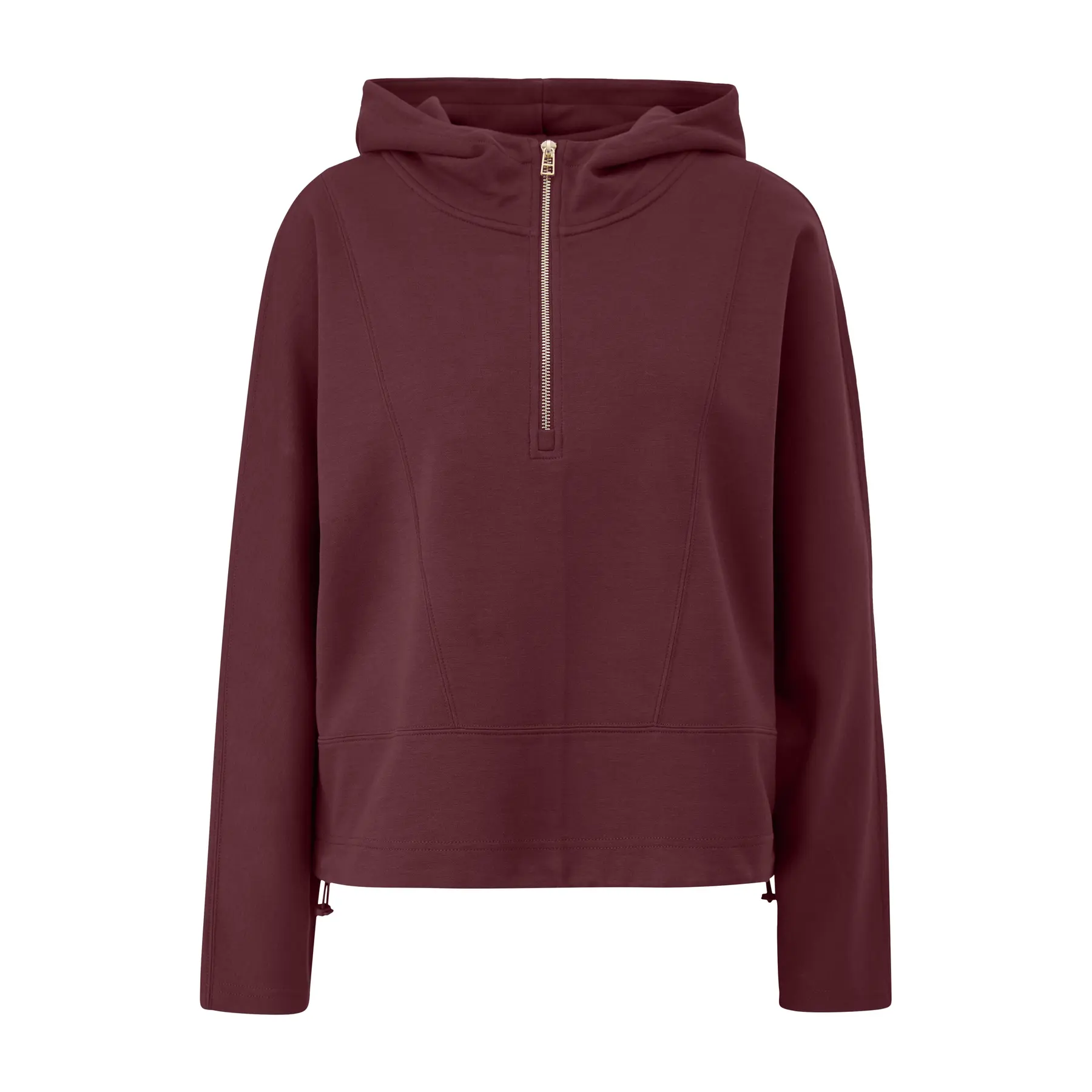 Frauen Sweatshirt mit Kapuze aus Scuba mit Fledermausärmeln und halbem Reißverschluss s.Oliver