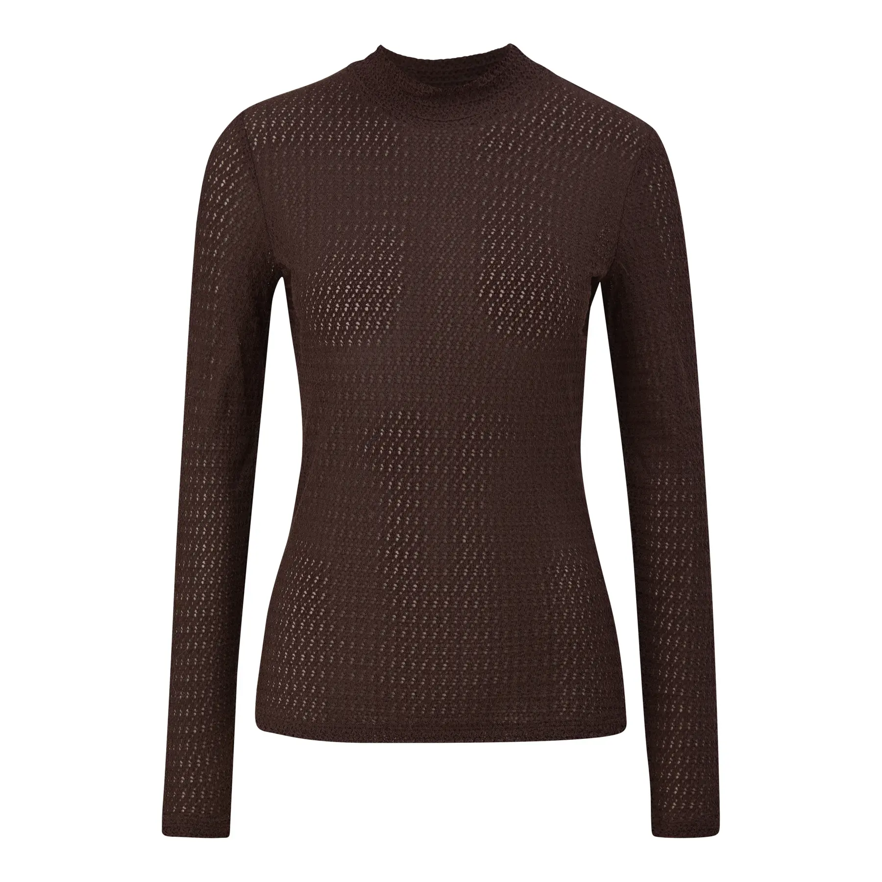 Damen Longsleeve Halbtransparentes T-Shirt mit Stehkragen s.Oliver
