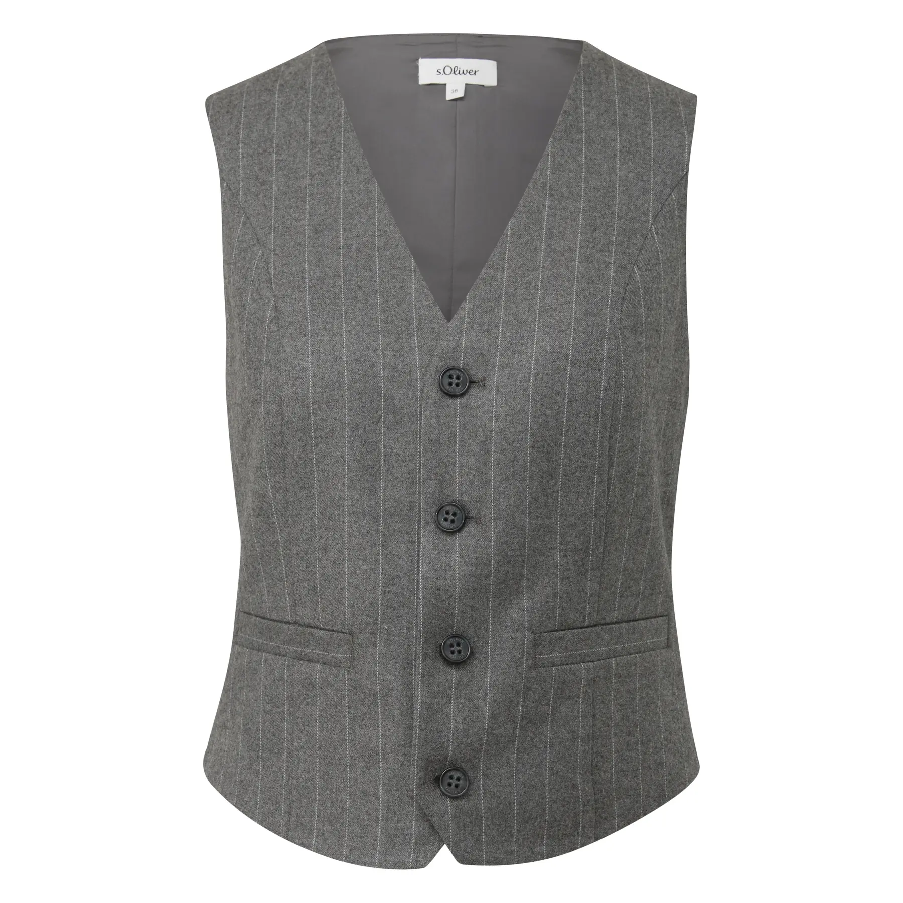 Leichte gefütterte ärmellose Jacke mit schmalen Streifen für Damen s.Oliver