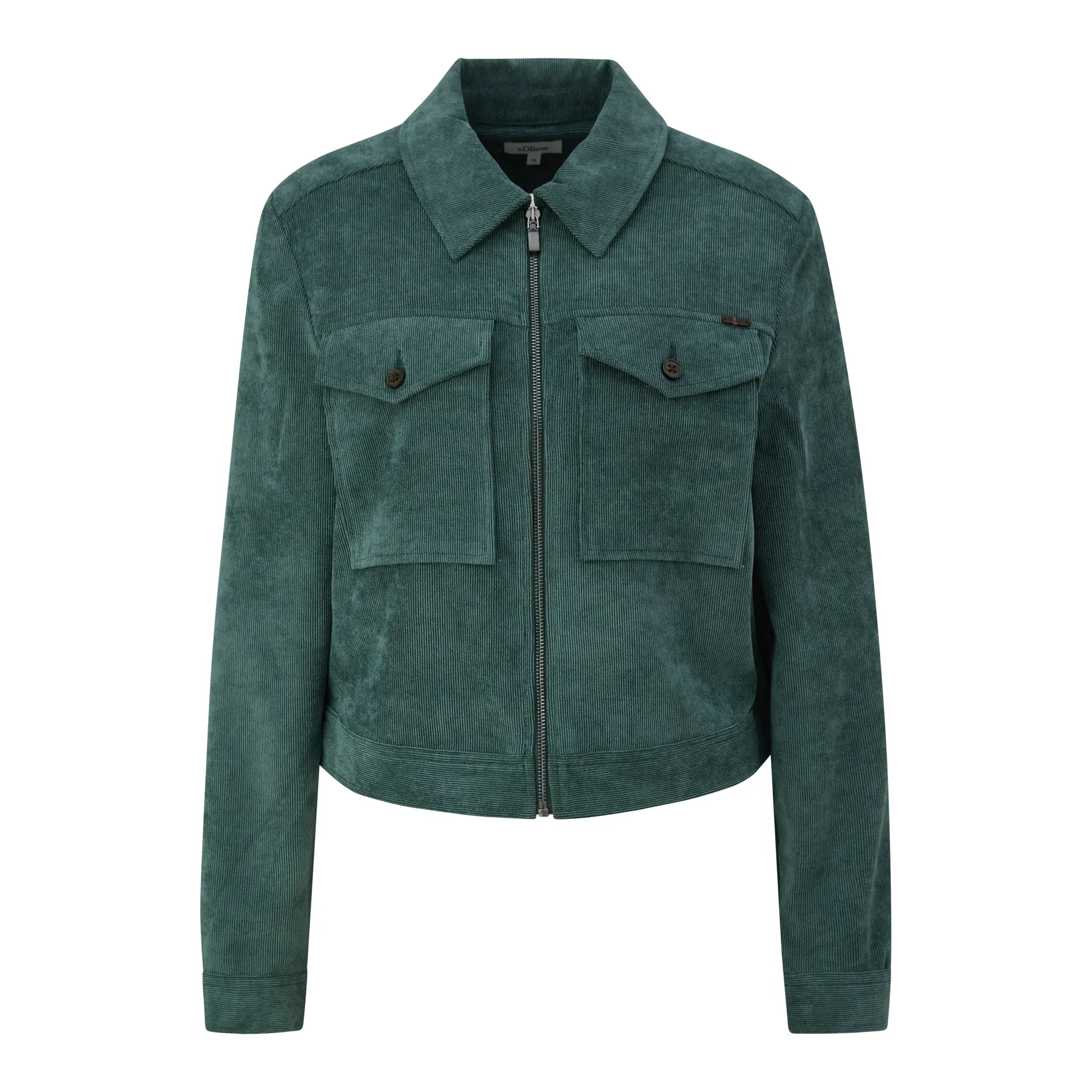 Kurze Cordjacke mit markierten Brusttaschen für Frauen s.Oliver