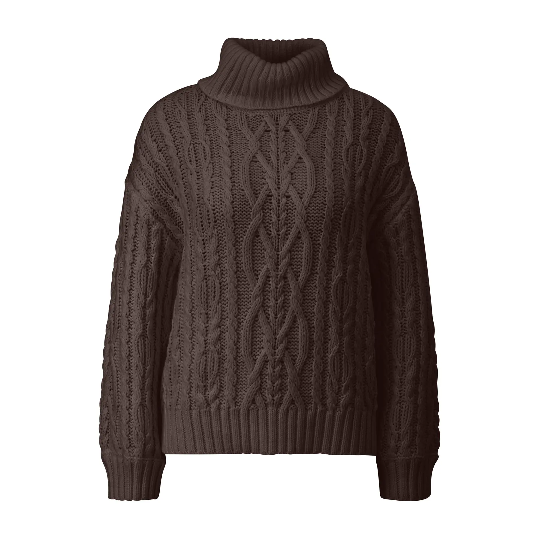 Hochgeschlossener Rollkragenpullover mit Zopfmuster Damen s.Oliver