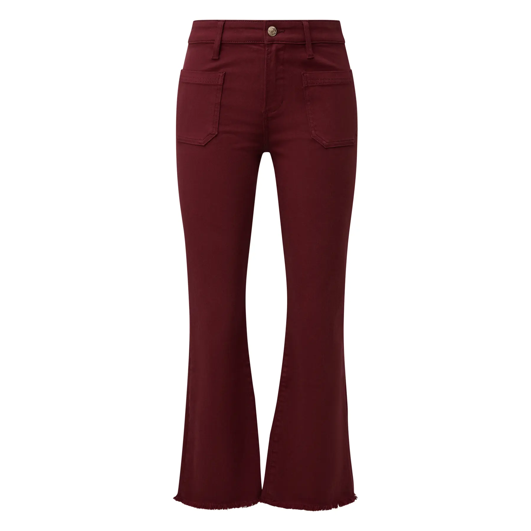 Frauen Cropped Slim Flared Jeans mit Fransen Saum s.Oliver