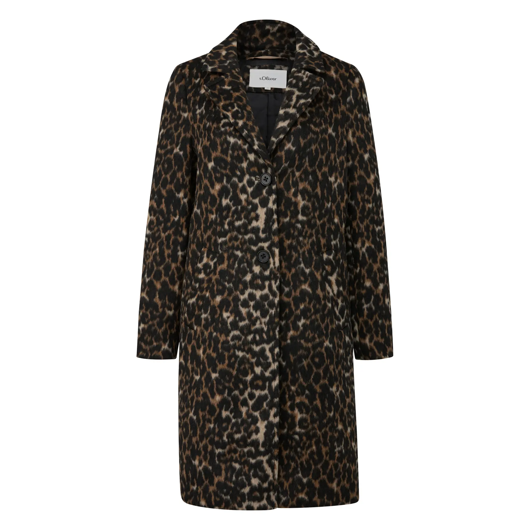Trendiger gemischter Wollmantel mit Tiermotiv und Jacquard-Futter Damen s.Oliver