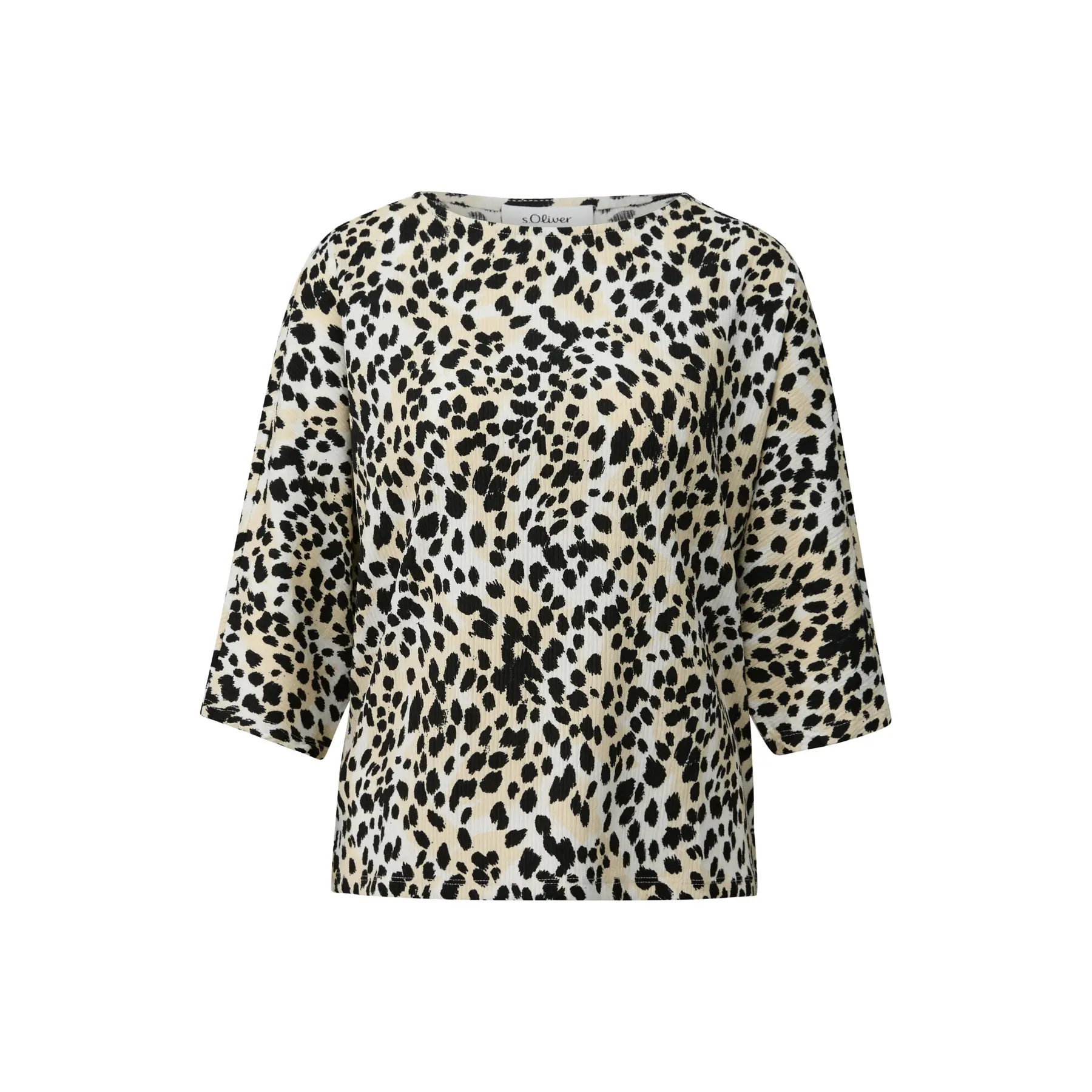 T-Shirt Relaxed Fit mit 3/4 Fledermausärmeln und Allover-Print für Damen s.Oliver