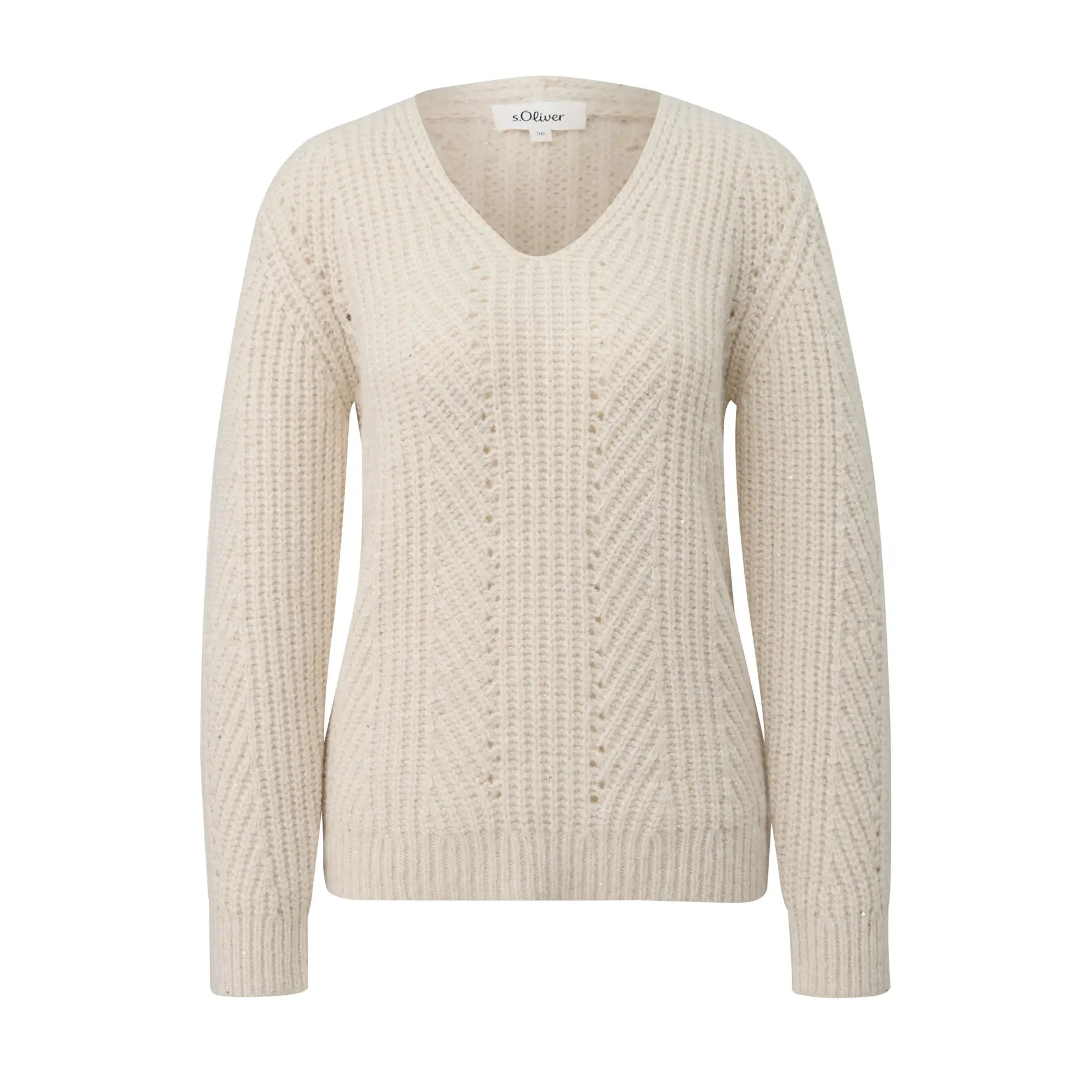 Pullover mit V-Ausschnitt und Pailletten details für Damen s.Oliver