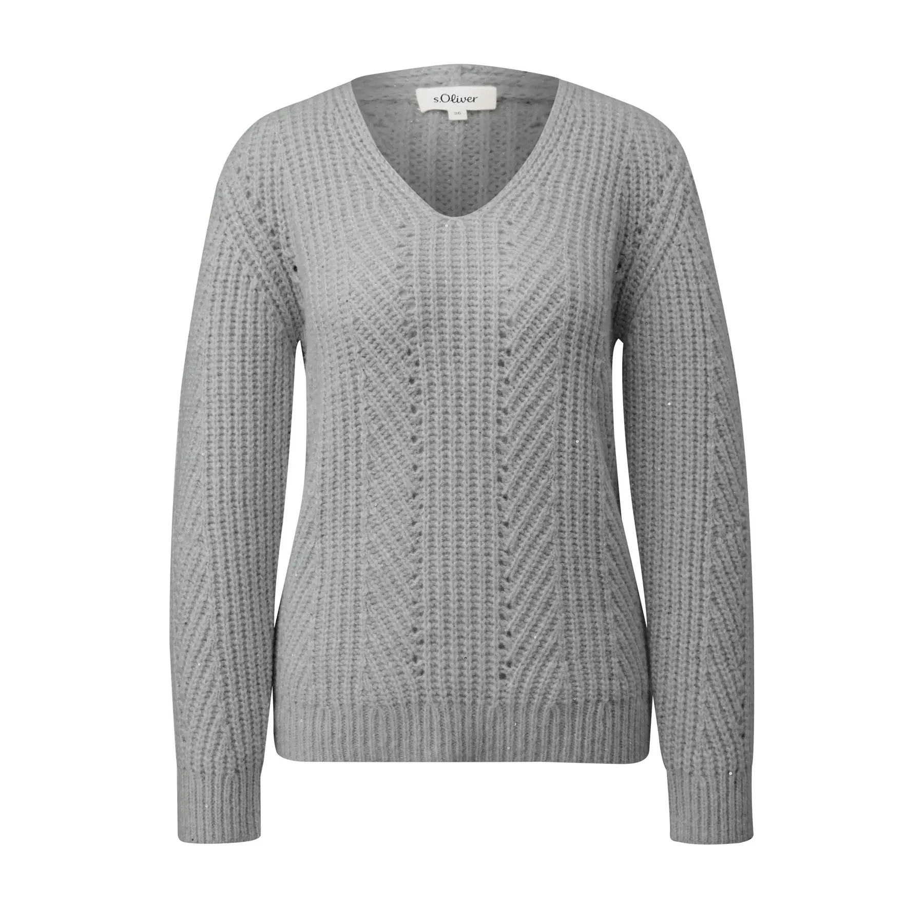 Pullover mit V-Ausschnitt und Pailletten details für Damen s.Oliver