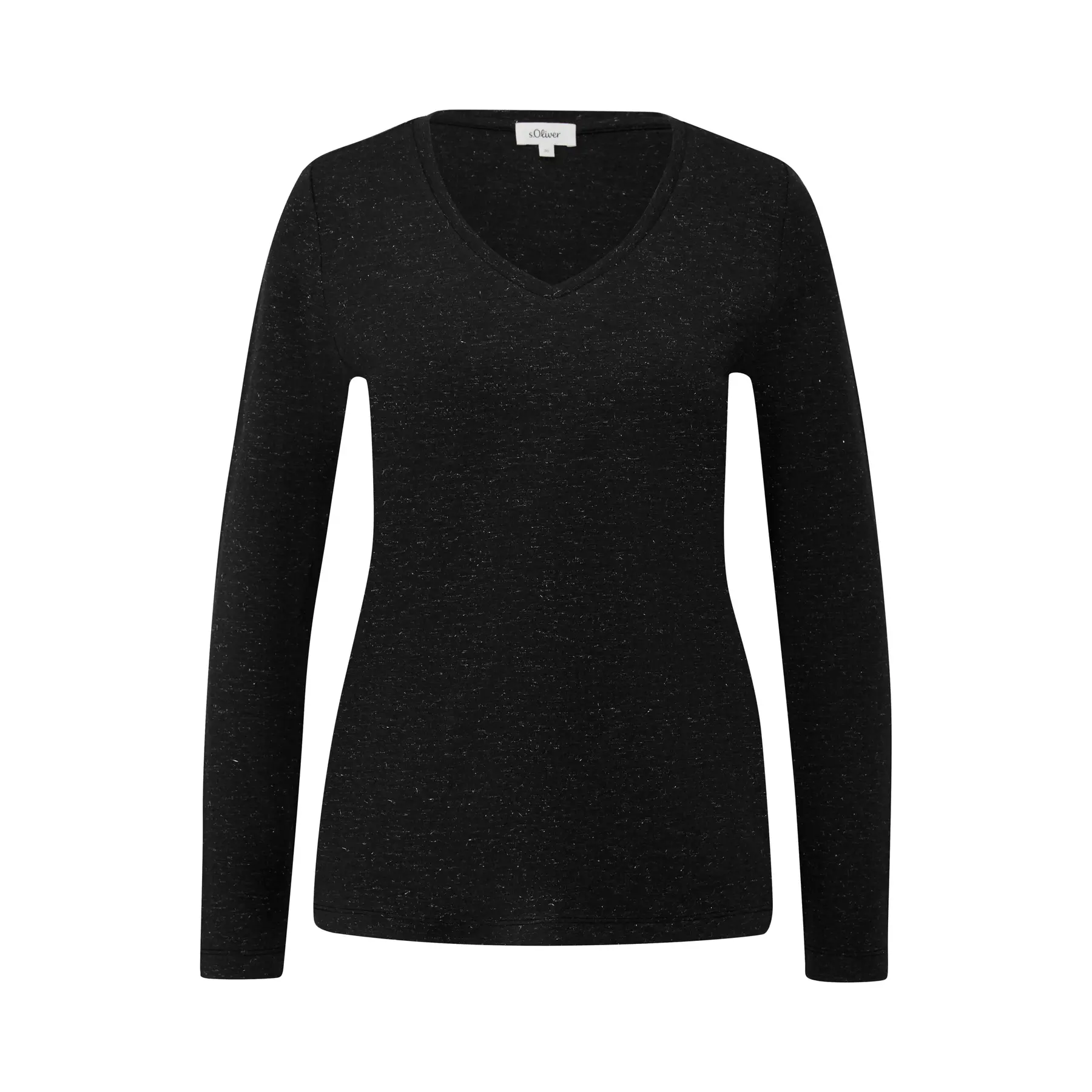 Langarmshirt mit V-Ausschnitt und funkelndem Garn Damen s.Oliver