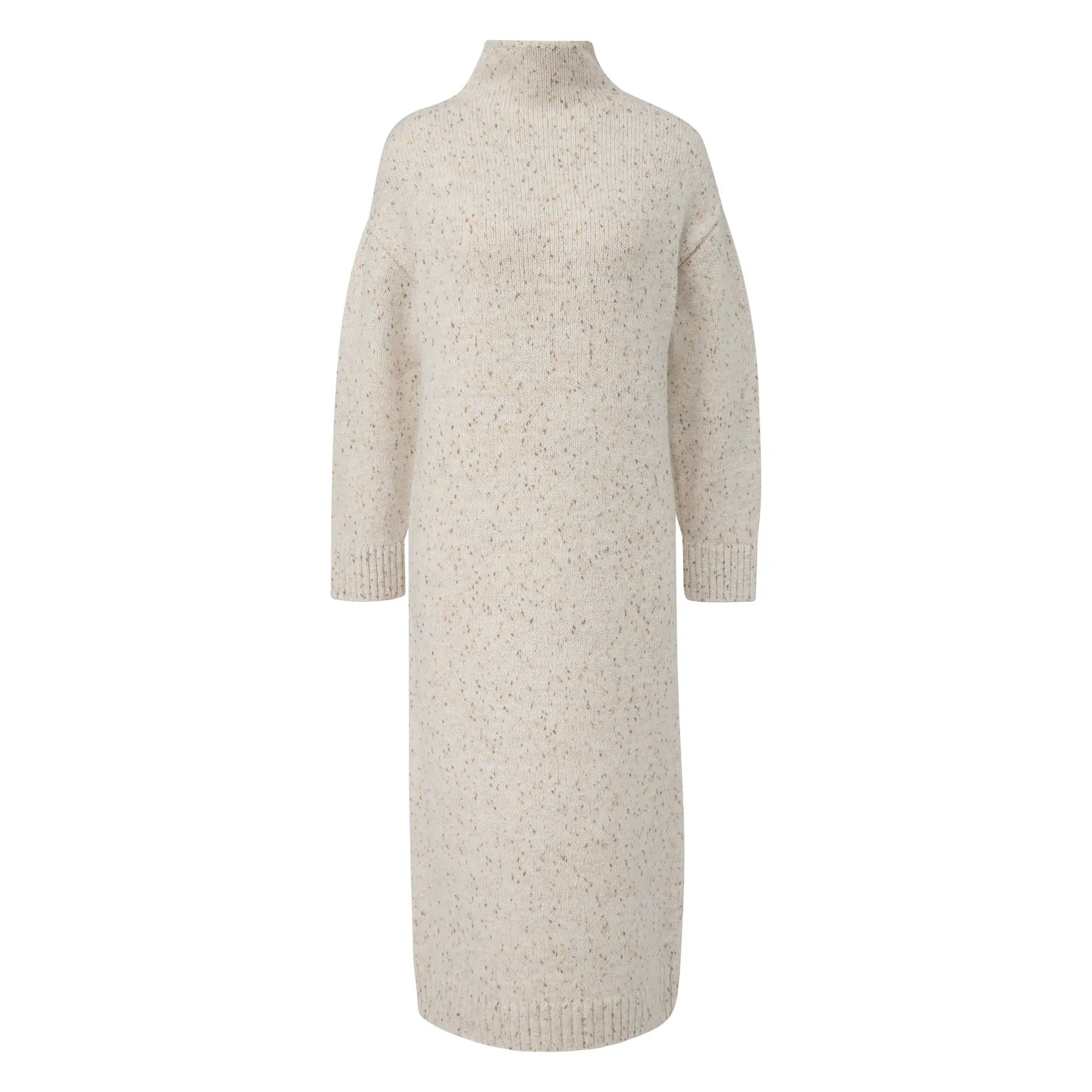Lange Strickkleid mit lockerem Schnitt und langen Ärmeln sowie Stehkragen Damen s.Oliver