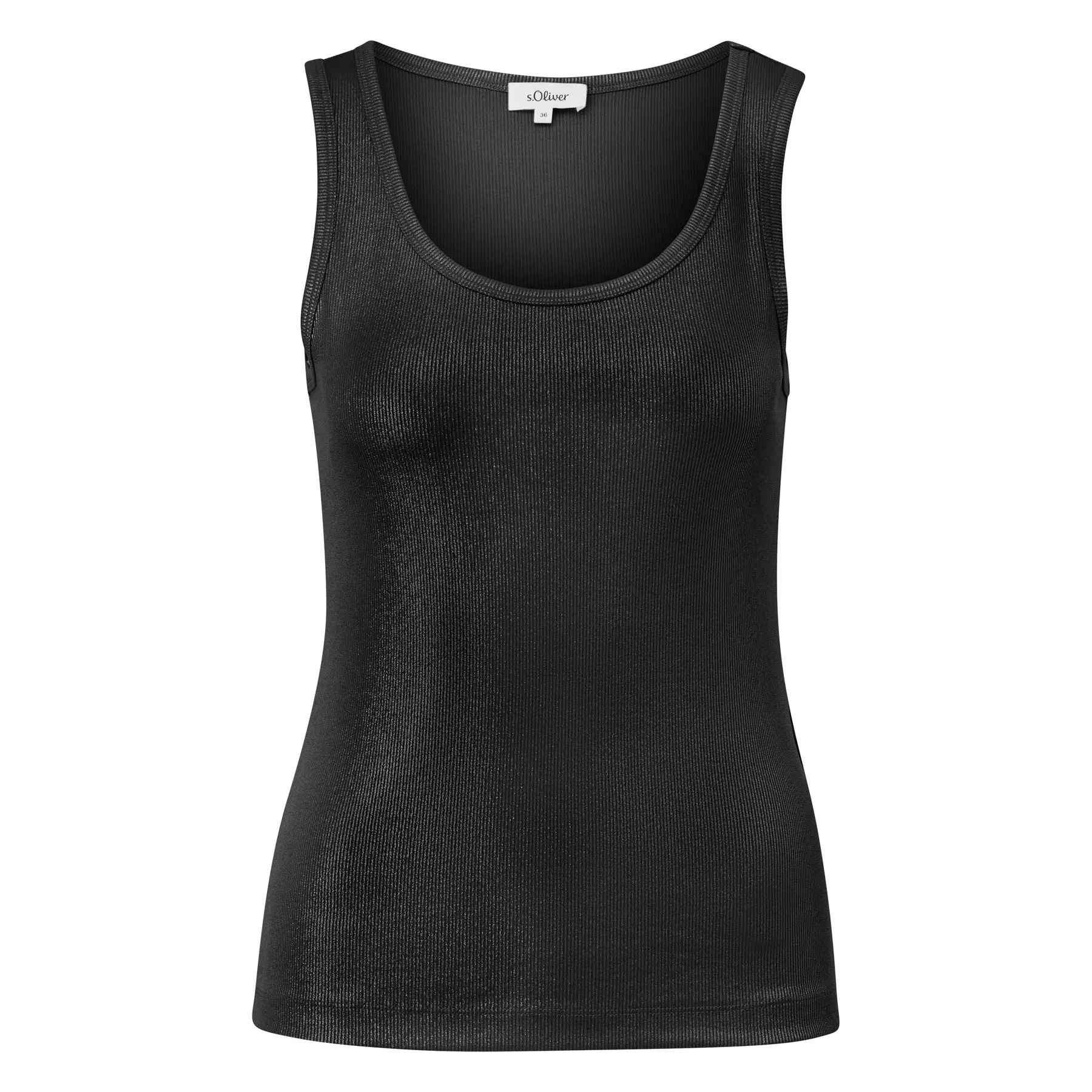 Slim Fit Top mit Glänzender Beschichtung Damen s.Oliver