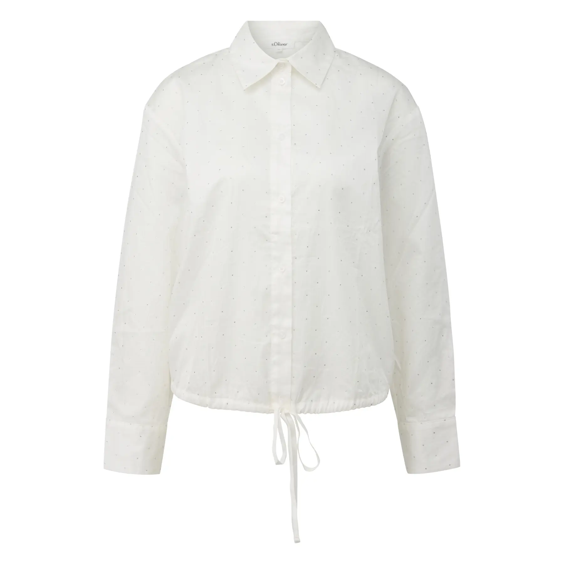 Bluse mit funkelnden Strass und Schnürung am Saum Damen s.Oliver