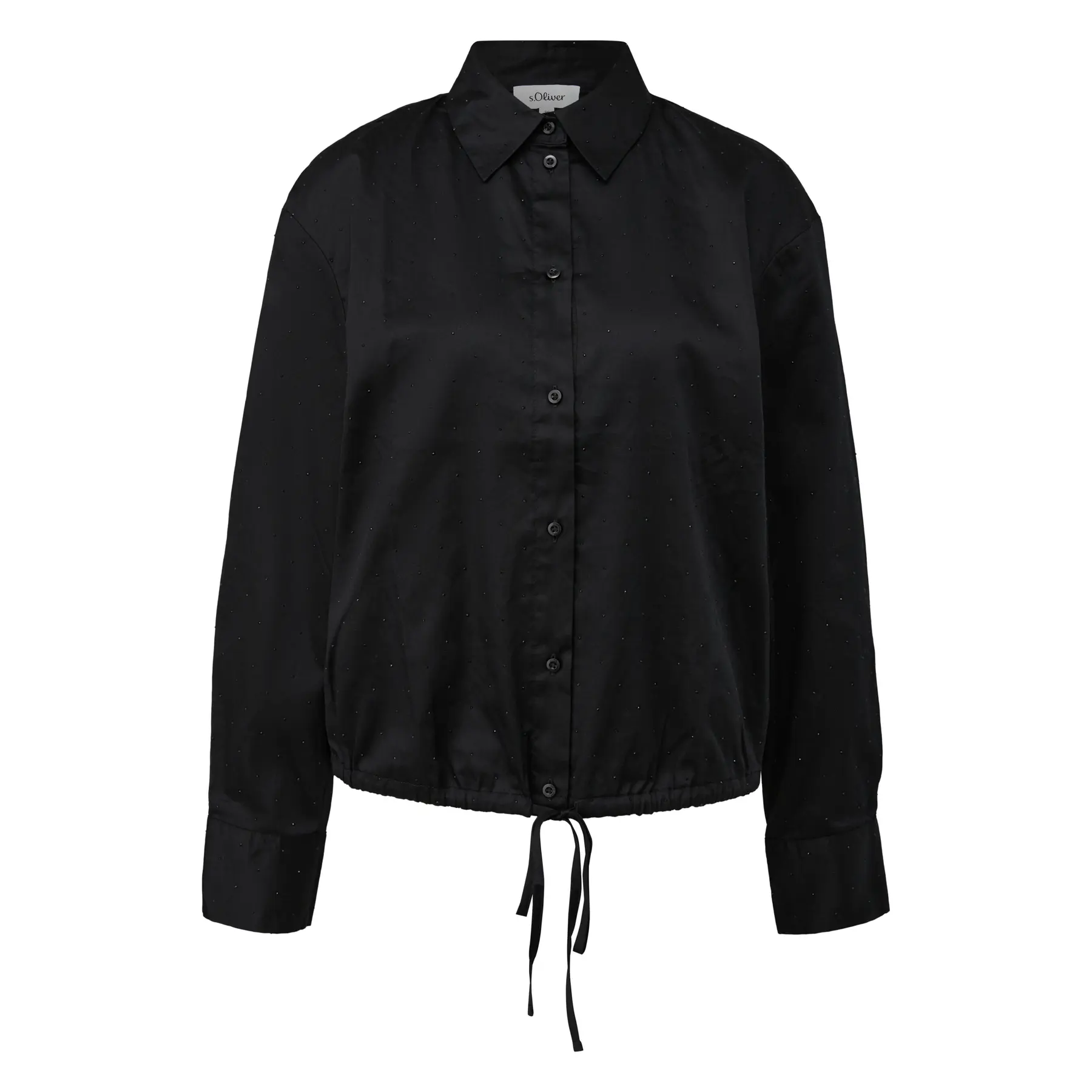 Bluse mit funkelnden Strass und Schnürung am Saum Damen s.Oliver