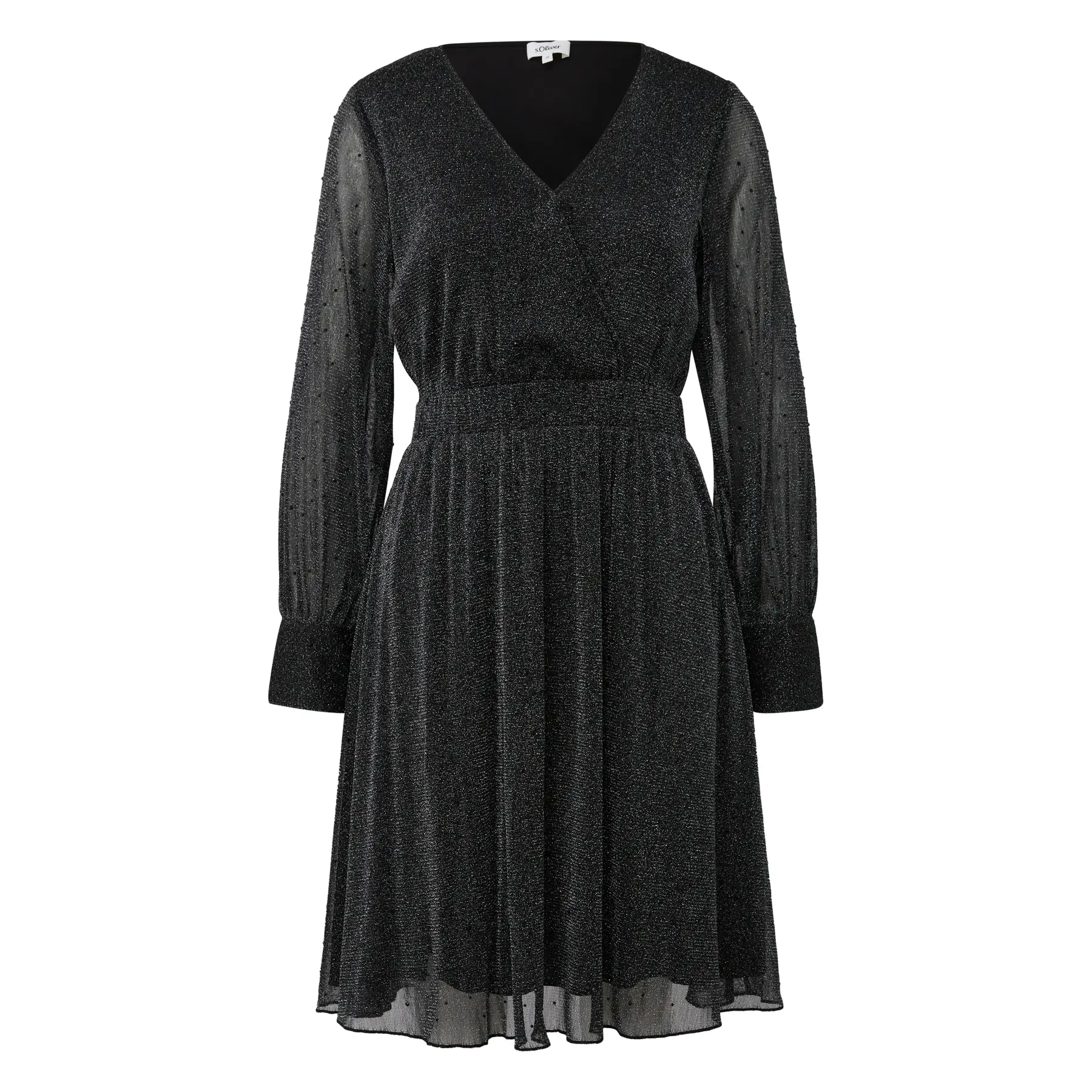 Wickelkleid mit V-Ausschnitt und funkelnden Details für Damen s.Oliver