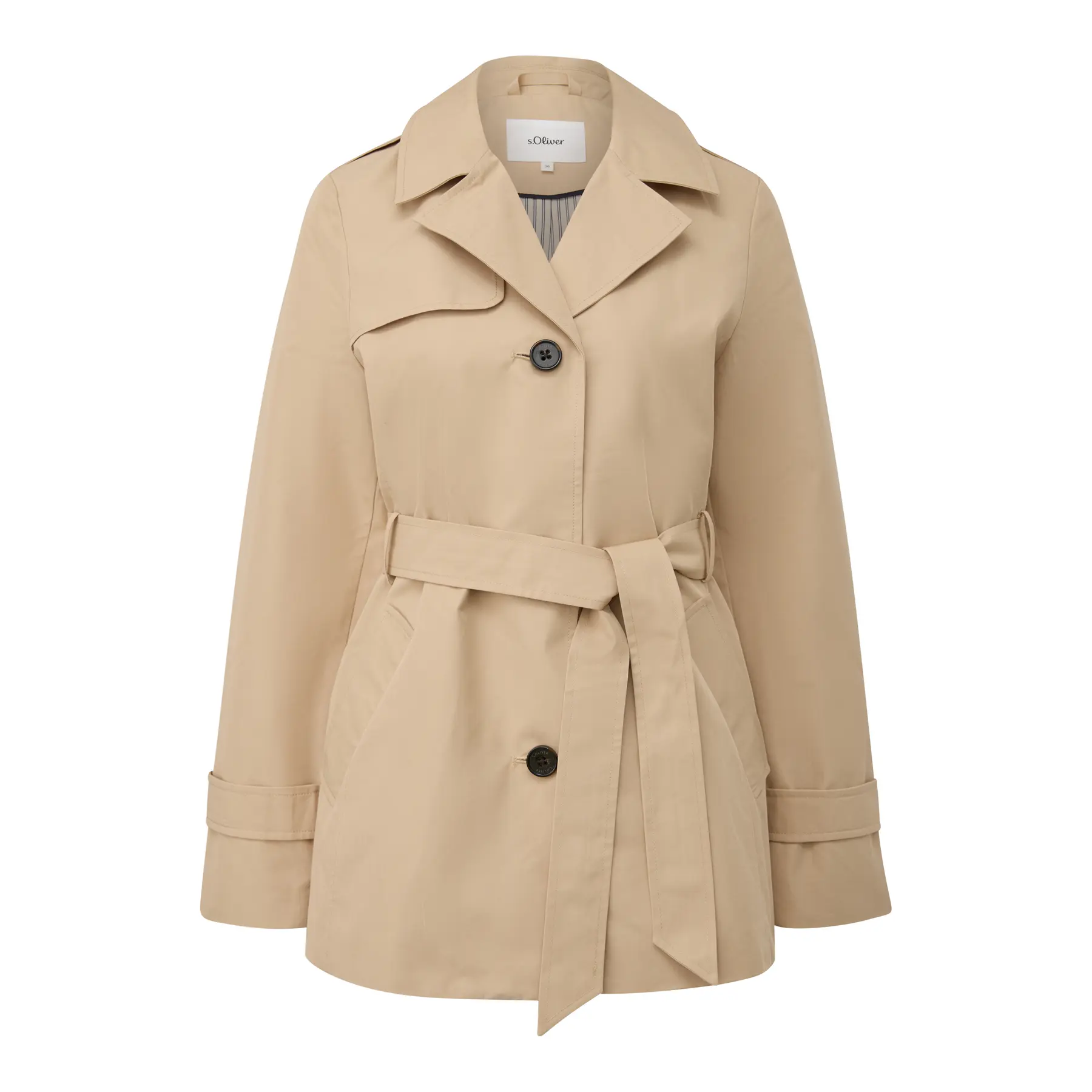 Trench slim con cintura e tasca interna donna