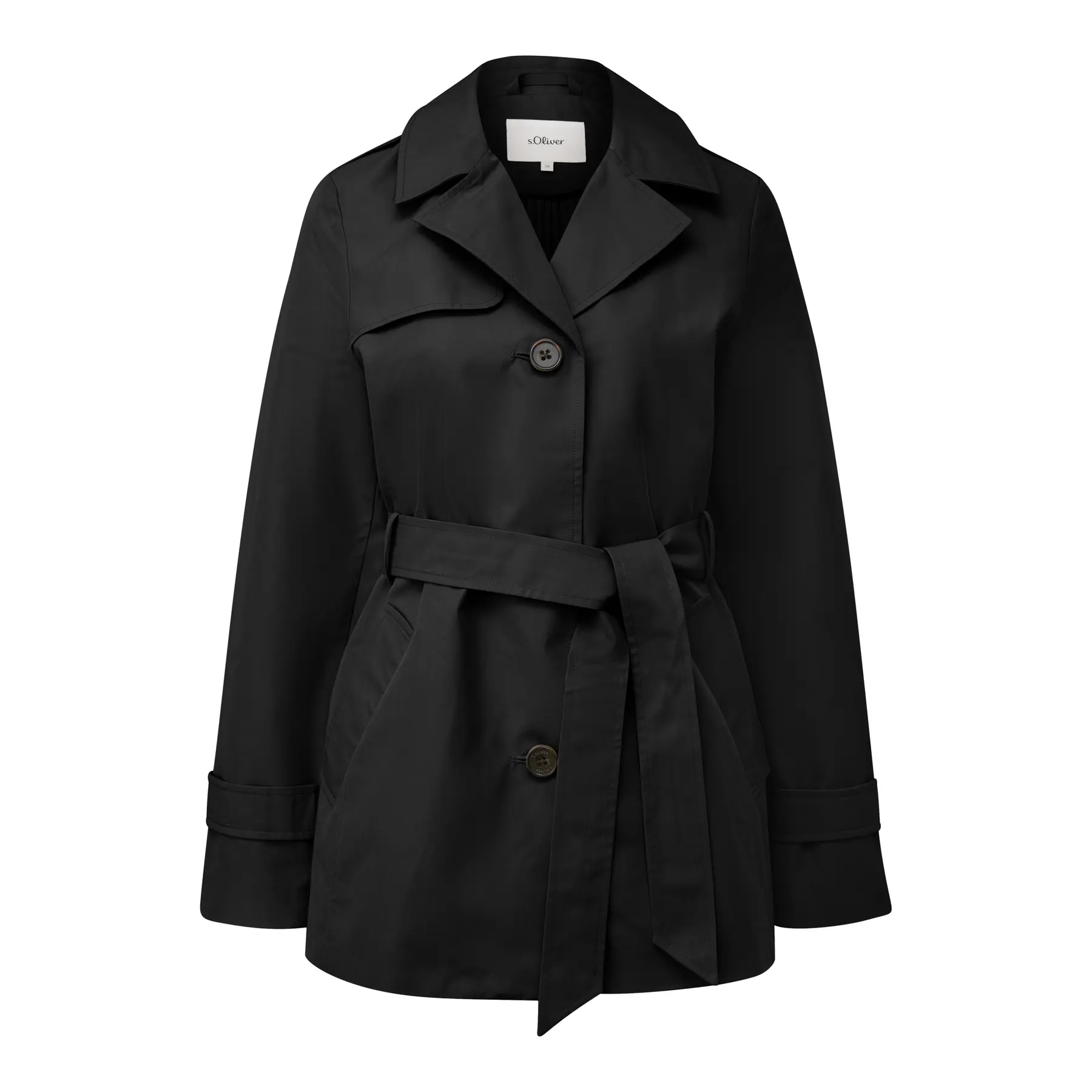 Trench slim con cintura e tasca interna donna