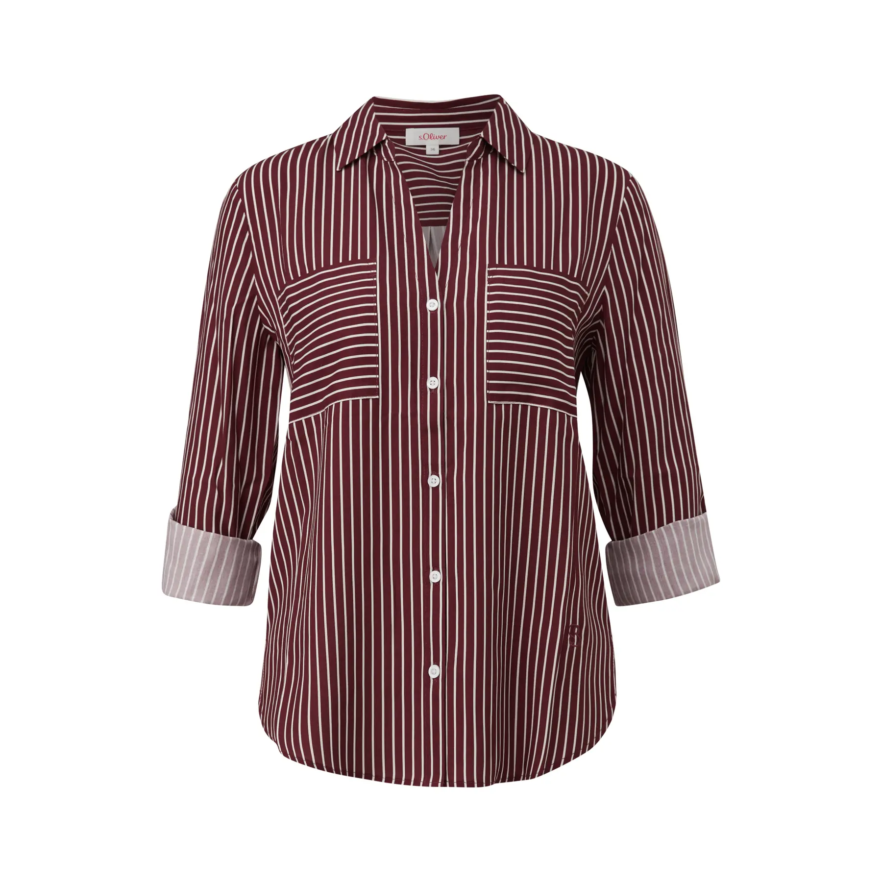 Gestreifte Viskosebluse mit Hemdkragen Damen s.Oliver