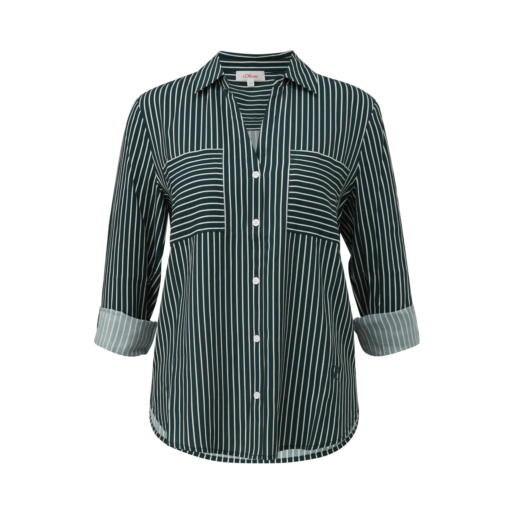 Gestreifte Viskosebluse mit Hemdkragen Damen s.Oliver
