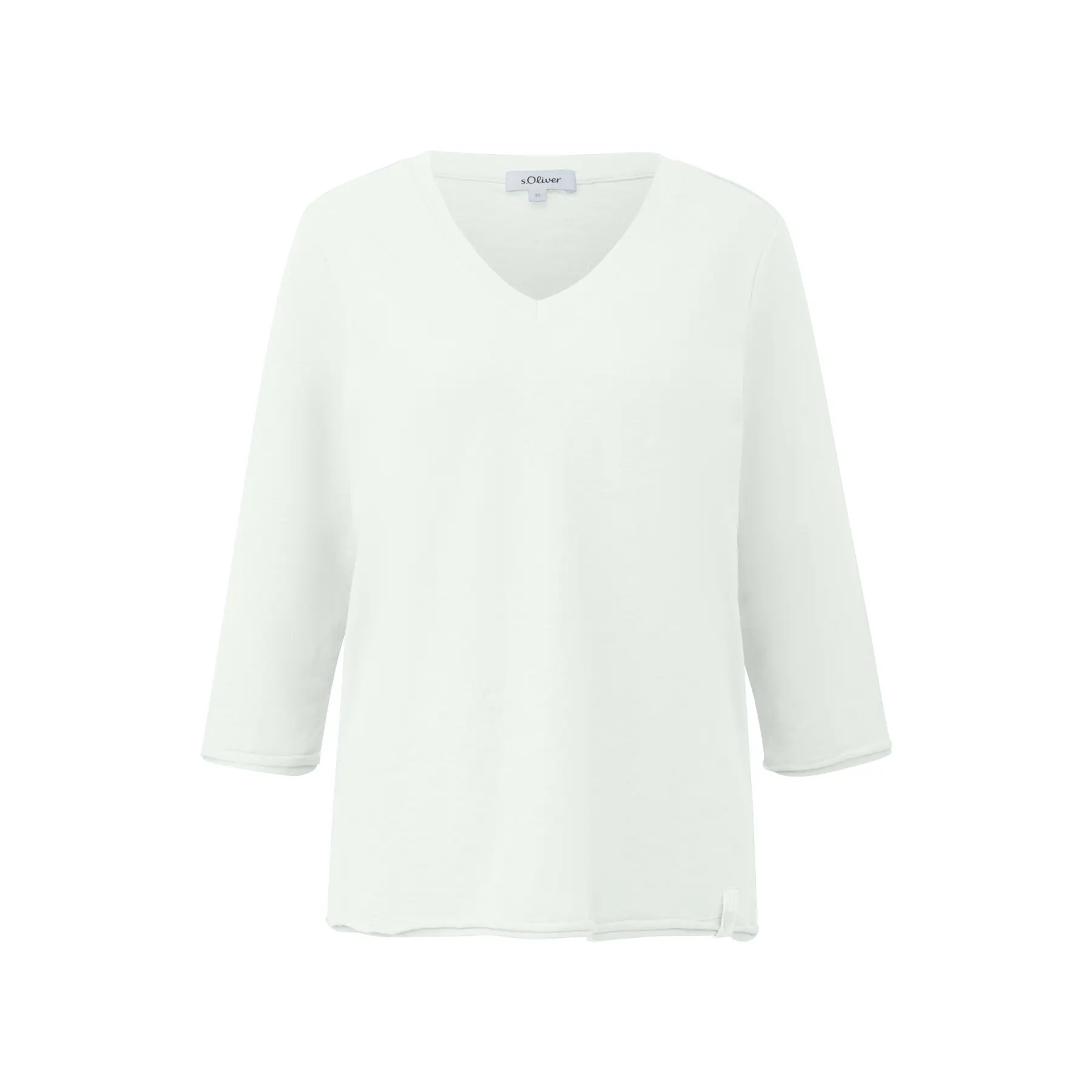 Damen T-Shirt aus Jersey mit 3/4-Ärmeln und V-Ausschnitt s.Oliver