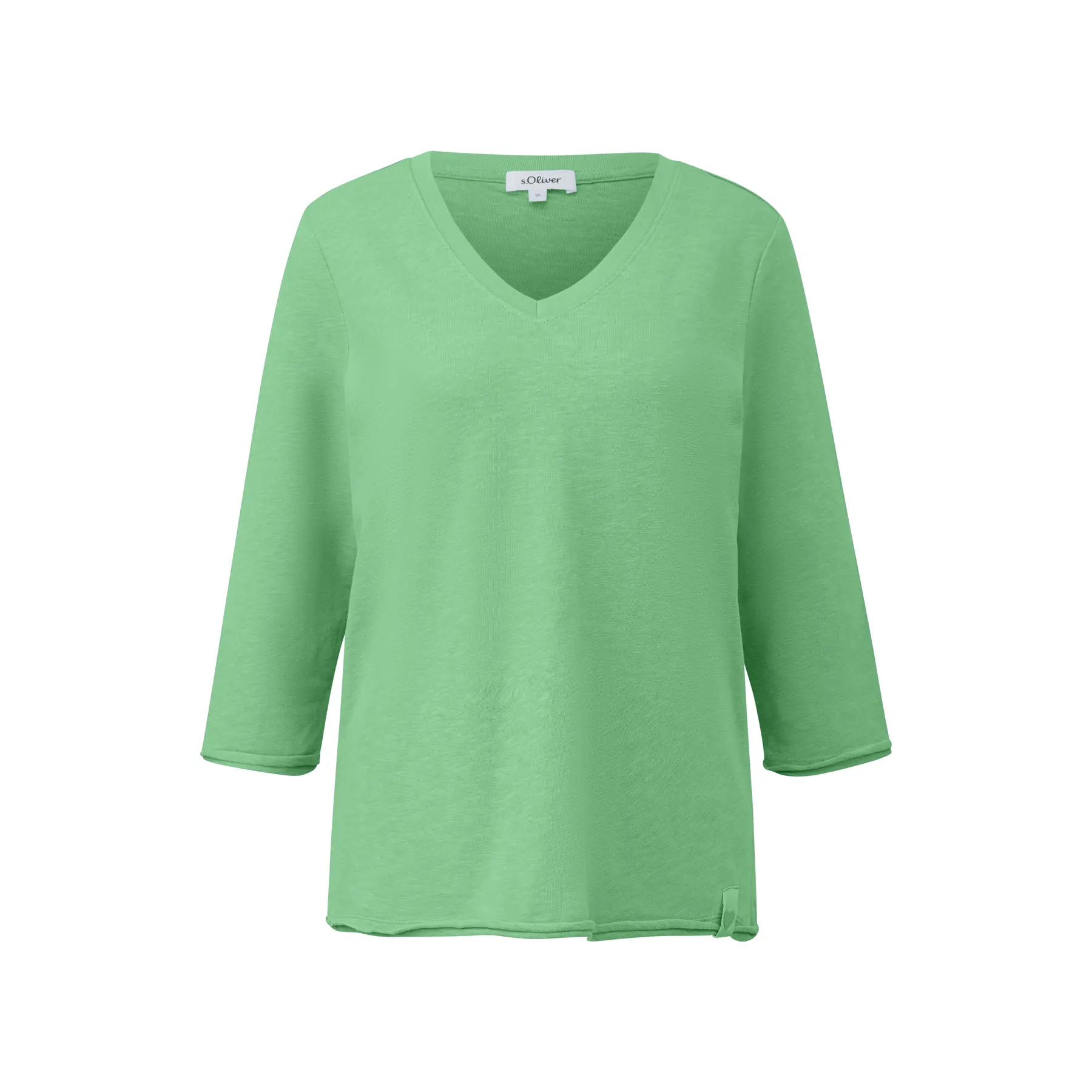 Damen T-Shirt aus Jersey mit 3/4-Ärmeln und V-Ausschnitt s.Oliver