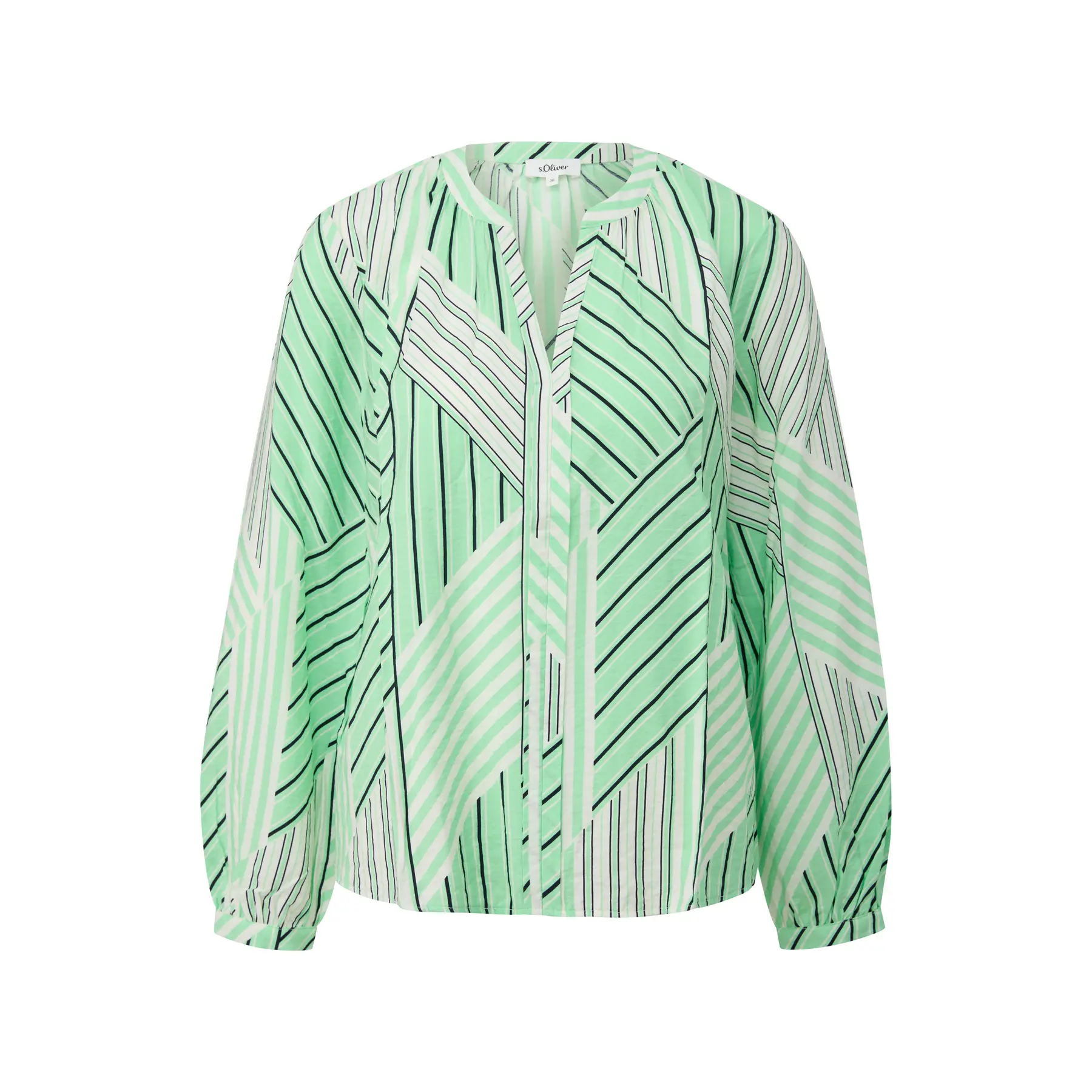 Fließende Viskosebluse mit Raffung und Allover-Print Damen s.Oliver