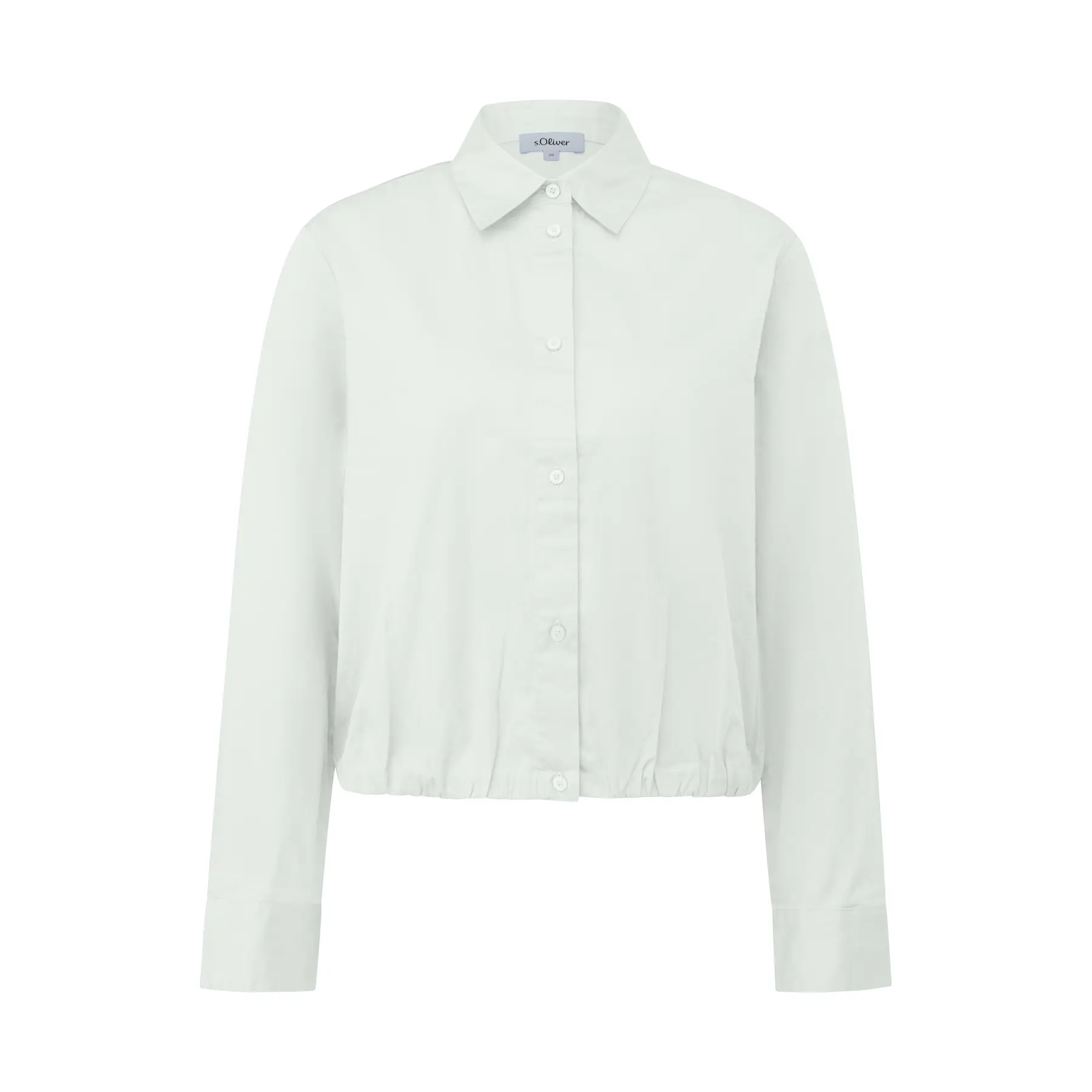 Entspannte Baumwollsatin Bluse mit Rüschen und Hemdkragen für Damen s.Oliver