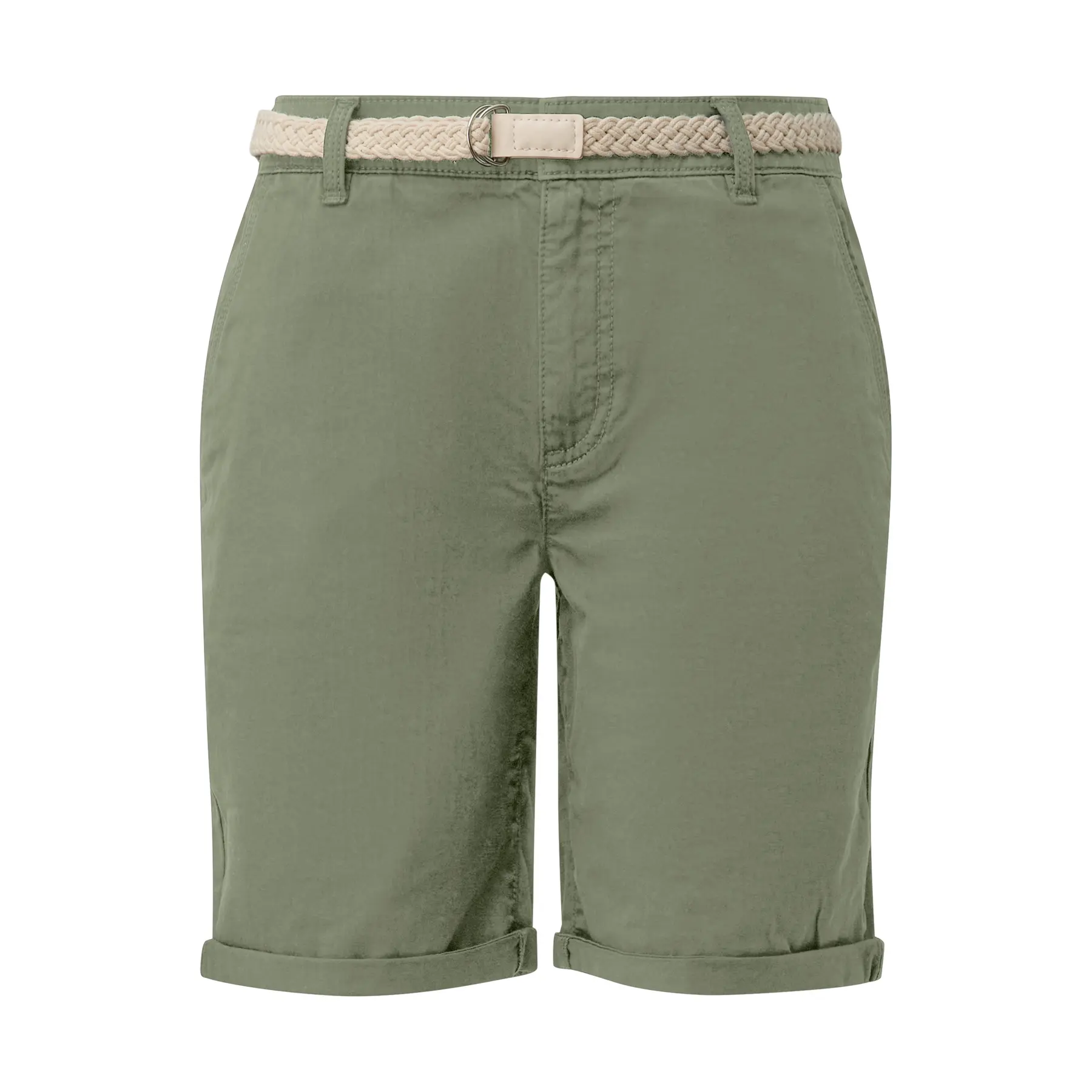 Bermuda in cotone elasticizzato lavato donna