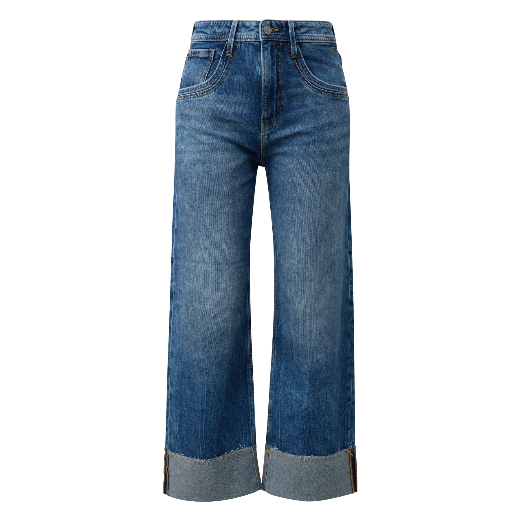 Jeans weit geschnitten kurze reguläre Passform mit umgeschlagenem Saum Damen s.Oliver Suri