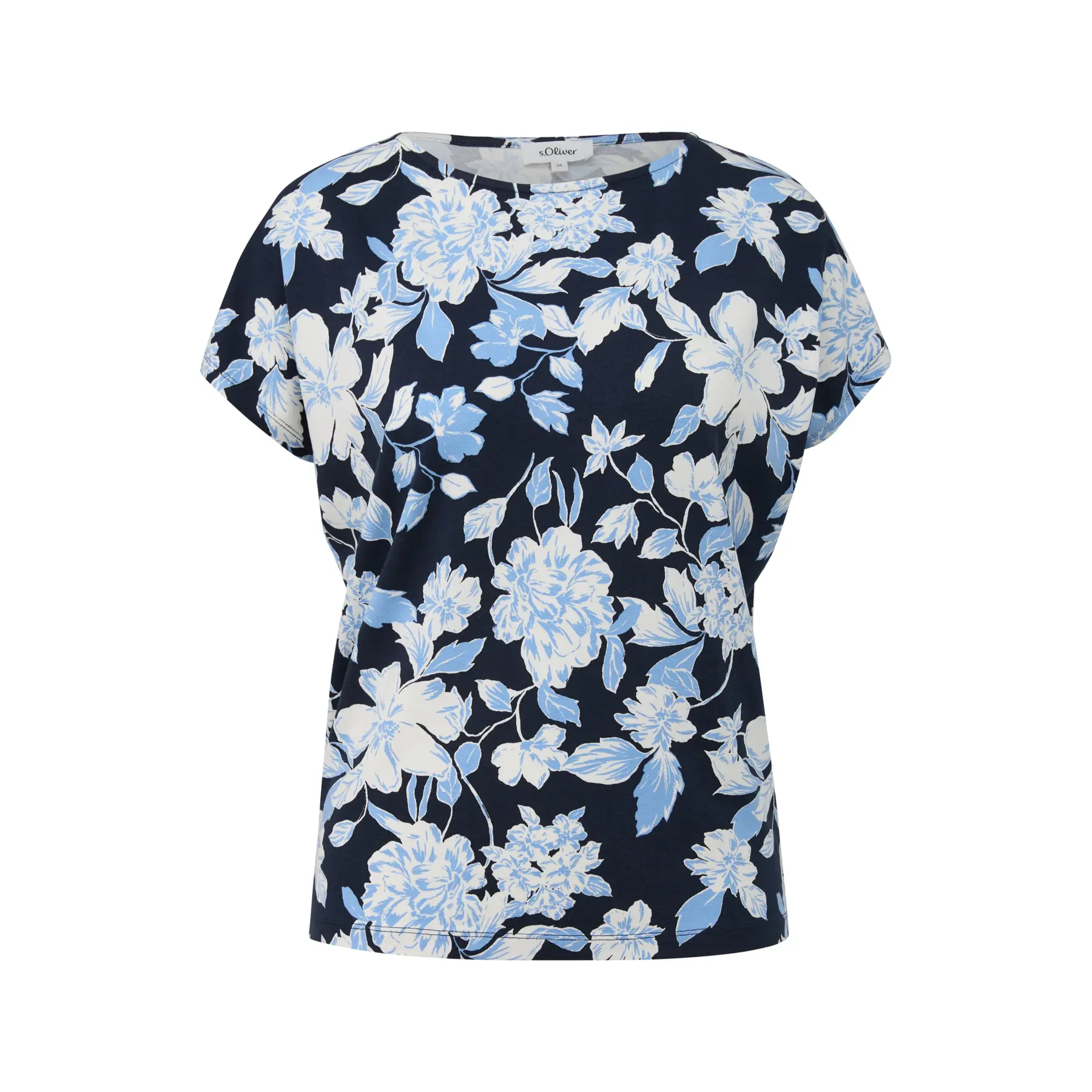 T-Shirt mit Allover-Druck lockere Passform Damen s.Oliver
