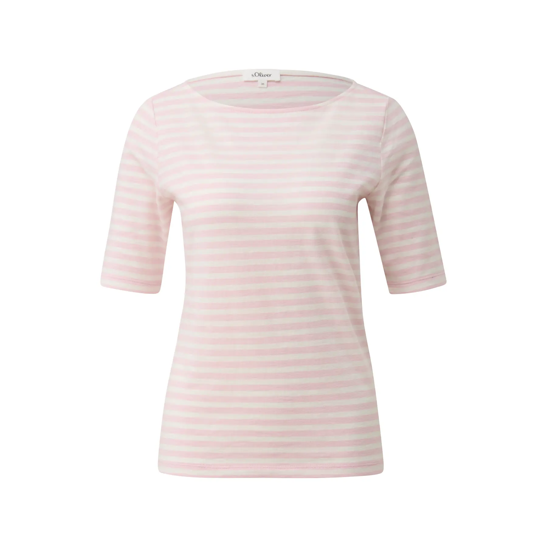 Gestreifter Slim-Fit T-Shirt aus Flammengarn für Damen s.Oliver